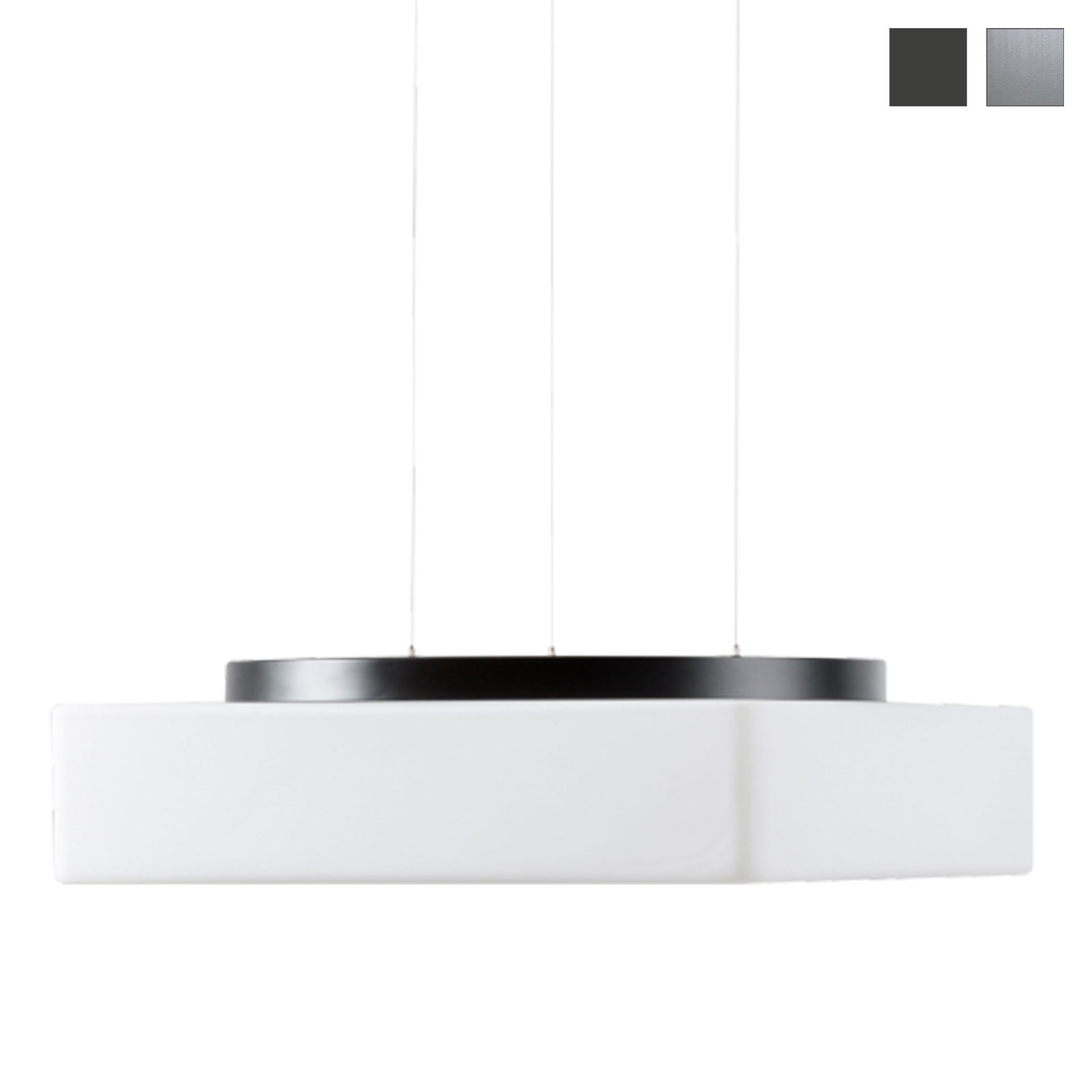 Square-shaped Opal Glass Pendant Lamp LINETA 44 cm