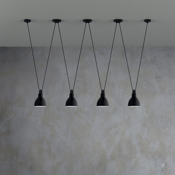 Bild 8: BEISPIEL auf Anfrage: Zwei Modelle N°324 kombiniert mit Zusatz-Deckenteil AC3 Flexible Pendelleuchten-Kombination mit Trapez Les Acrobates N° 324: BEISPIEL auf Anfrage: Zwei Modelle N°324 kombiniert mit Zusatz-Deckenteil AC3