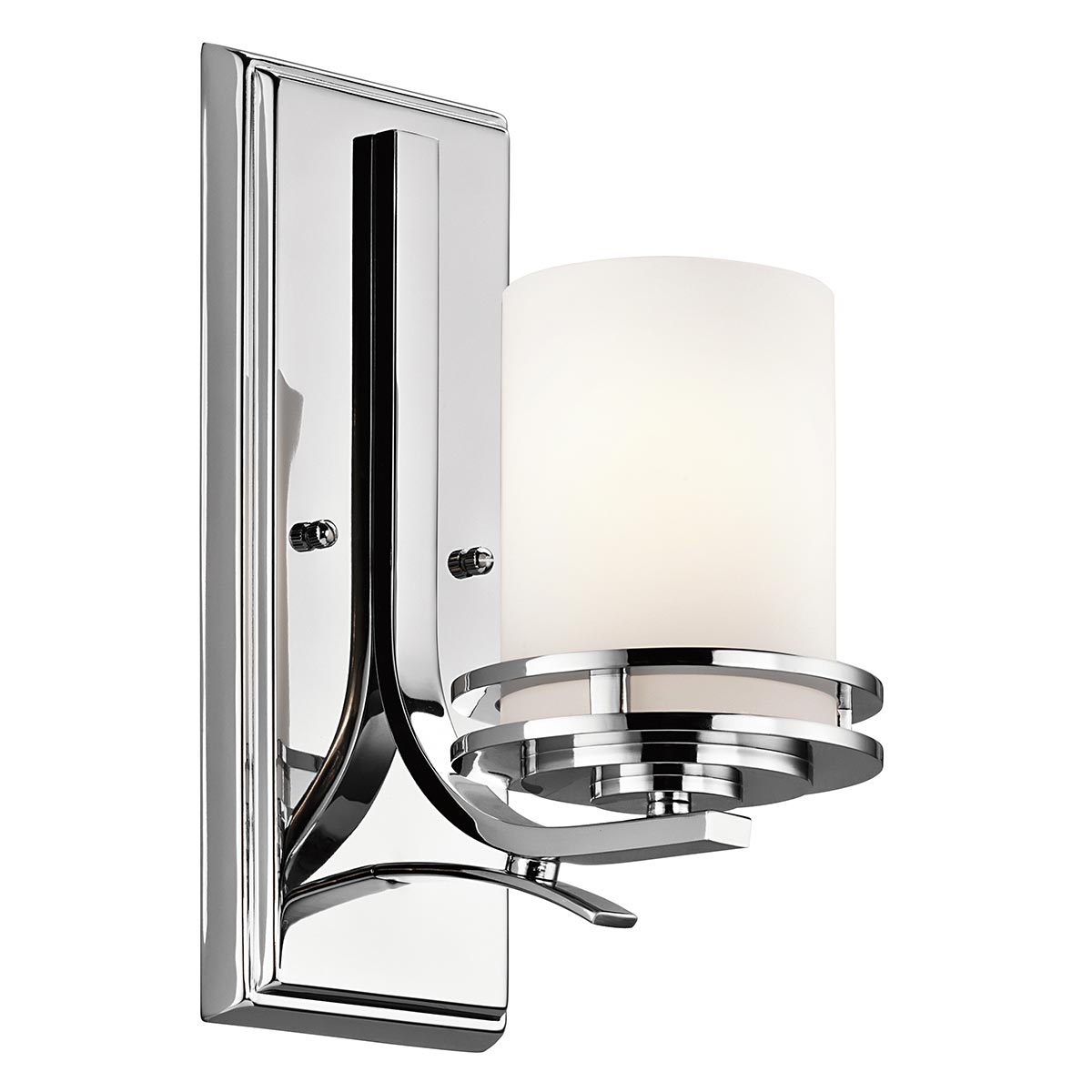 Augenfällige Chrom-Badezimmer-Wandleuchte mit Opalglas