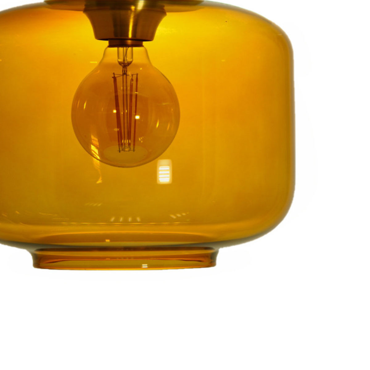 Bild 7: Bernsteinfarben gelüstert Glas-Pendelleuchte in verschiedenen Glasfarben DJAVA: Bernsteinfarben gelüstert