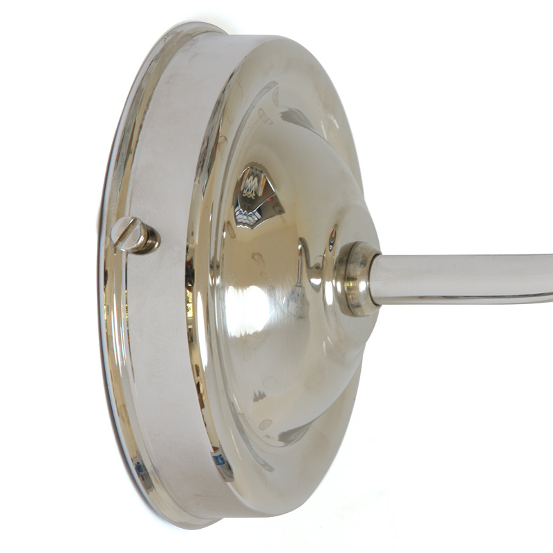 Bild 2: Das Wandteil Messing vernickelt, glanzpoliert Kleine Messing-Wandleuchte vernickelt und poliert: Das Wandteil Messing vernickelt, glanzpoliert