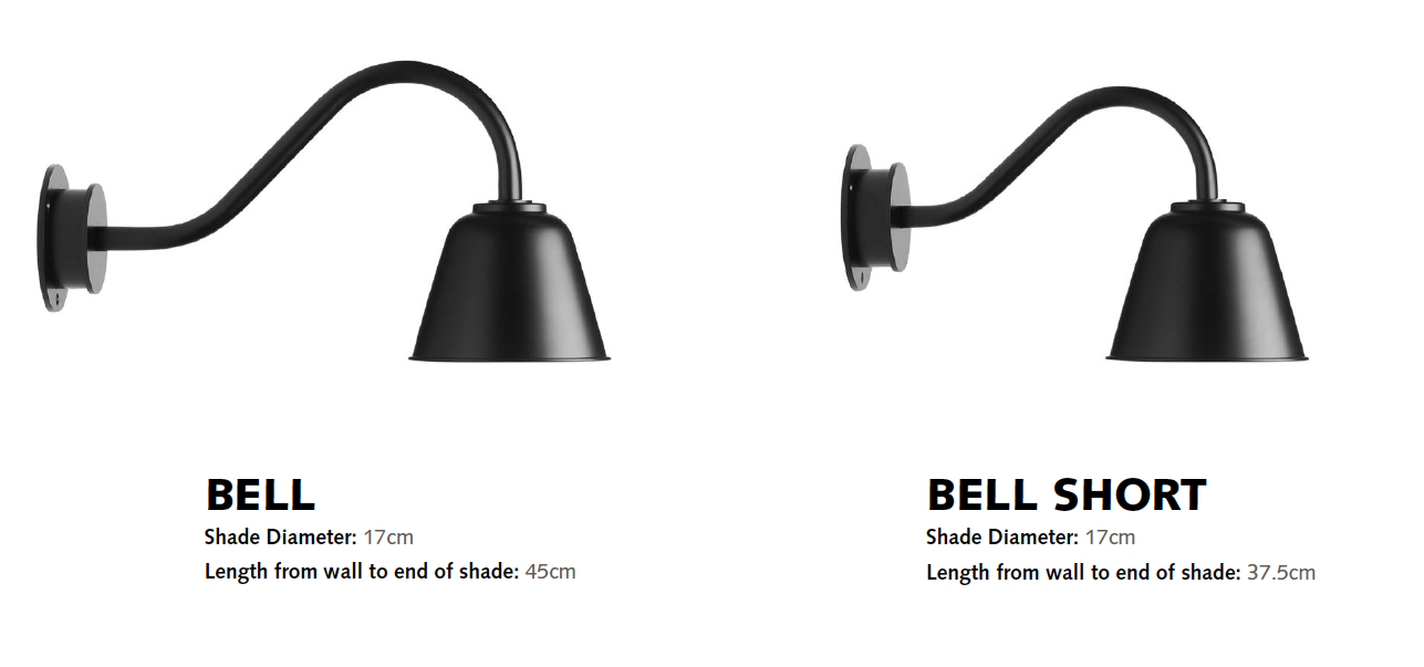 Bild 5: Modelle im Vergleich Kleine, zeitlose Wandleuchte BELL in acht Farben: Modelle im Vergleich