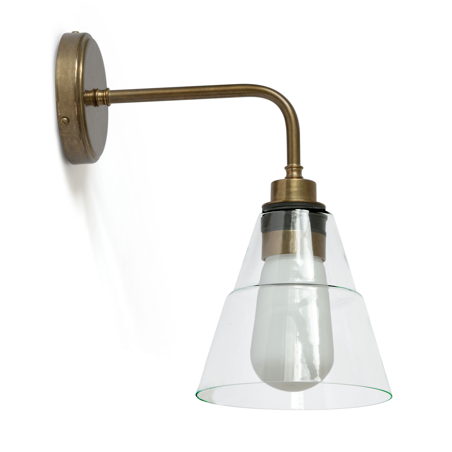 Waterproof Wall Lamp with Glass Cone Shade, IP65