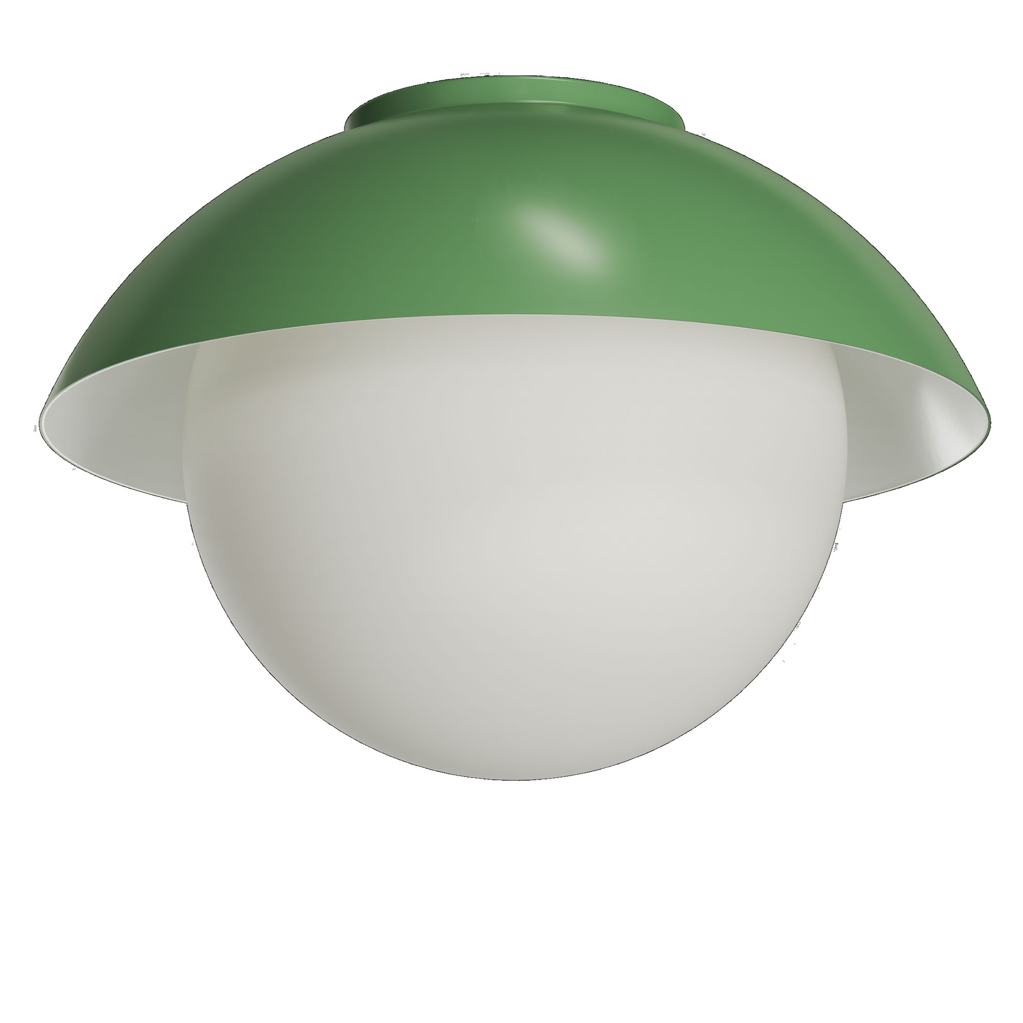 Große Kugel-Deckenleuchte mit Schirm LUZIDA, Ø bis 56 cm, div. Farben: RAL 6011 Resedagrün (Olivgrün)