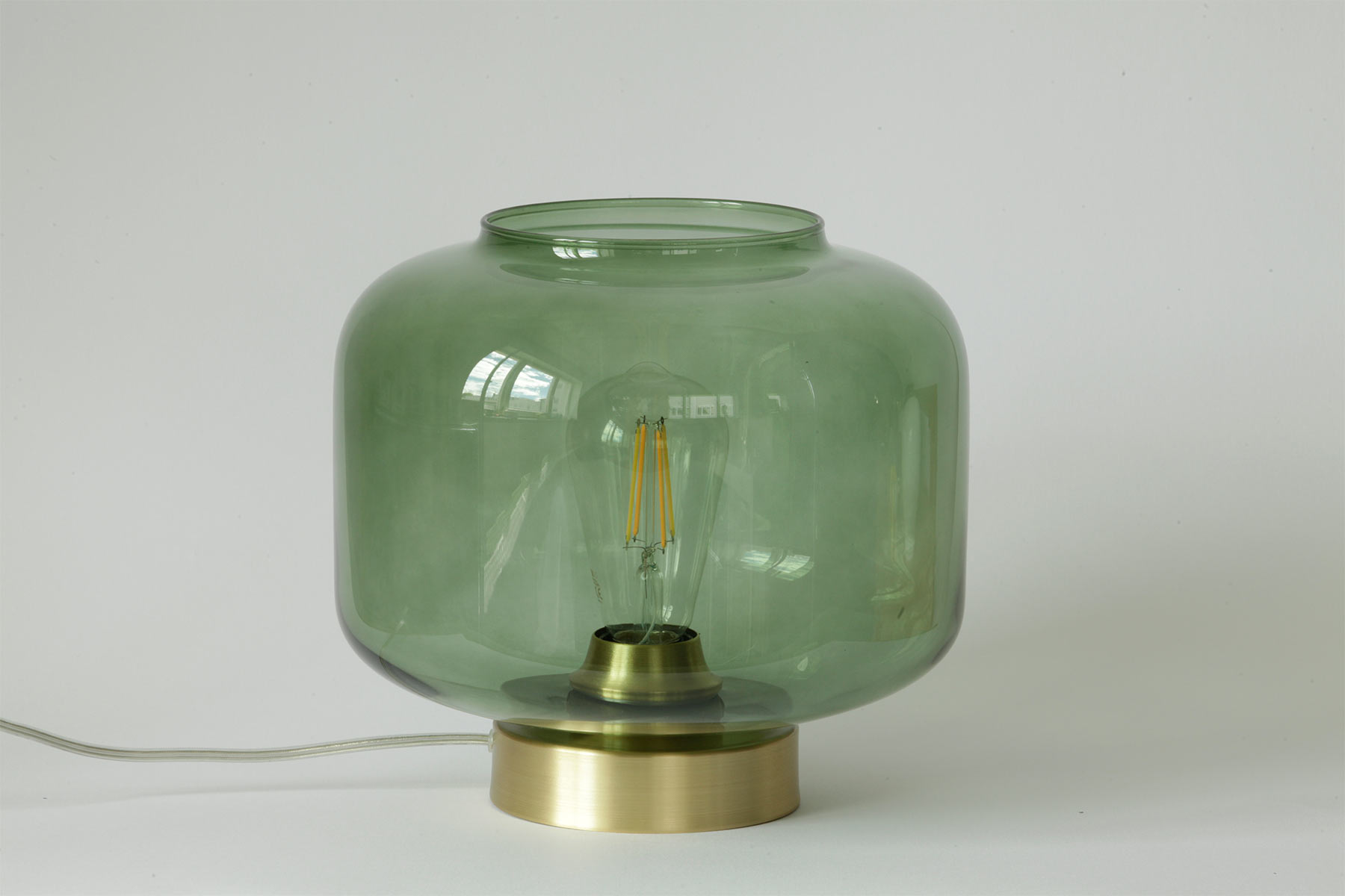 Glas-Tischleuchte mit Schirm in div. Glasfarben DJAVA – Casa Lumi