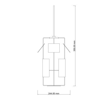 Hängendes Lichtobjekt aus Messing LAMPION XL: Abmessungen