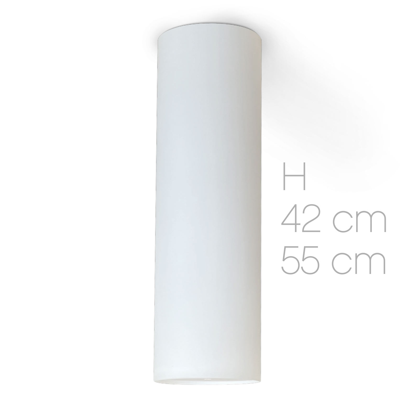 Lange zylindrische Deckenleuchte aus Glas KIMO Höhe 42–55 cm