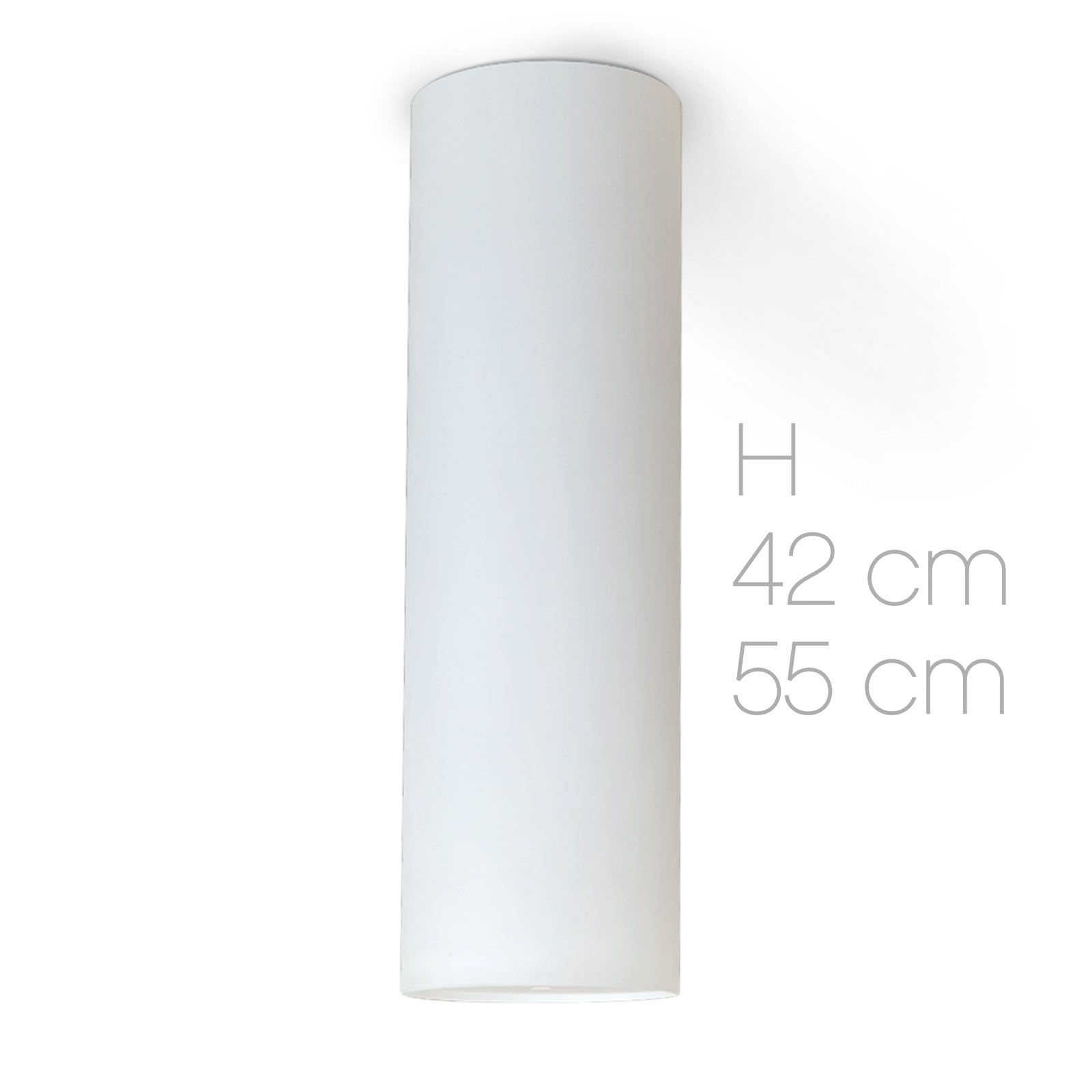 Lange zylindrische Deckenleuchte aus Glas KIMO Höhe 42–55 cm Lange zylindrische Deckenleuchte aus Glas KIMO Höhe 42–55 cm