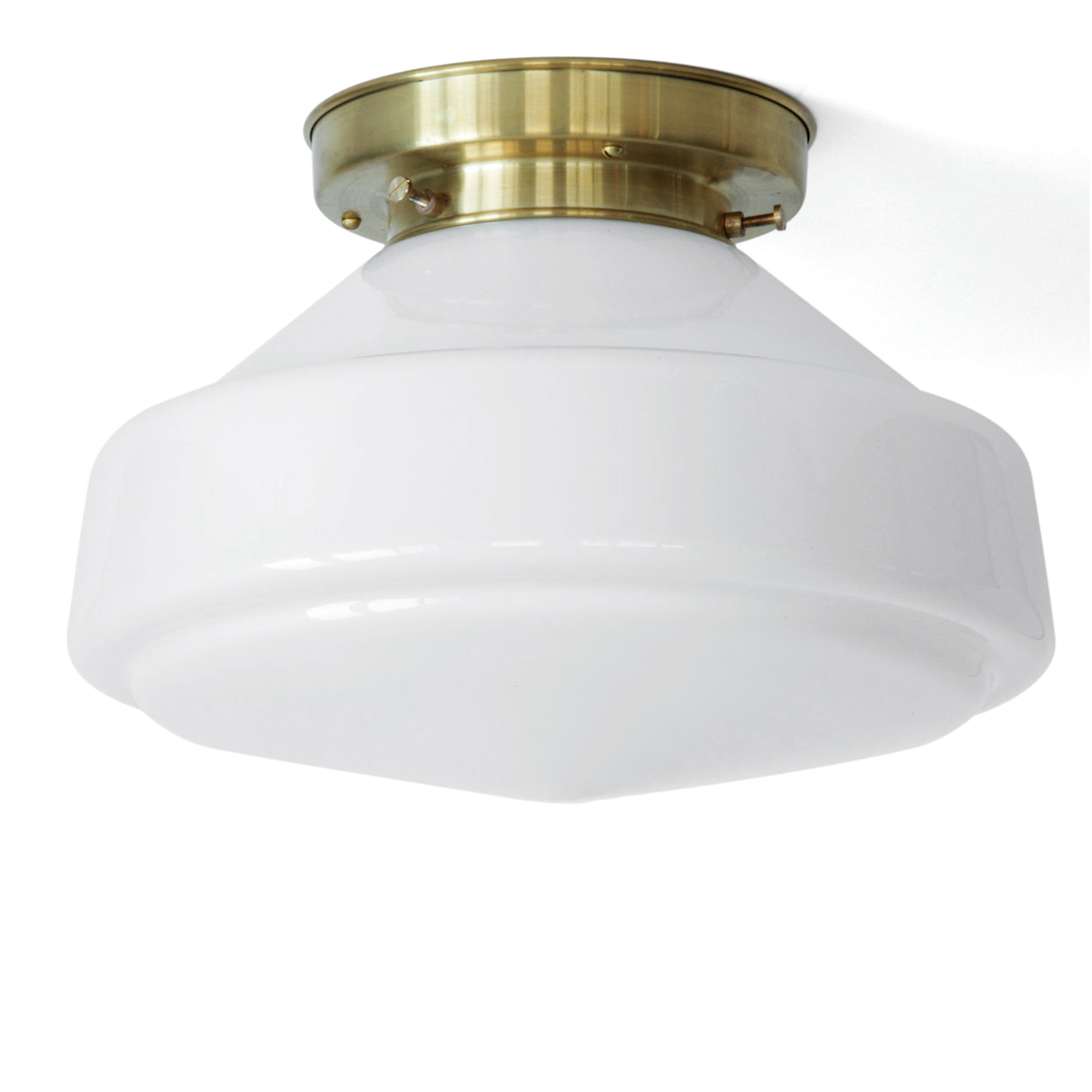 Messing-Deckenleuchte mit großem Opalglas Ø 30 cm
