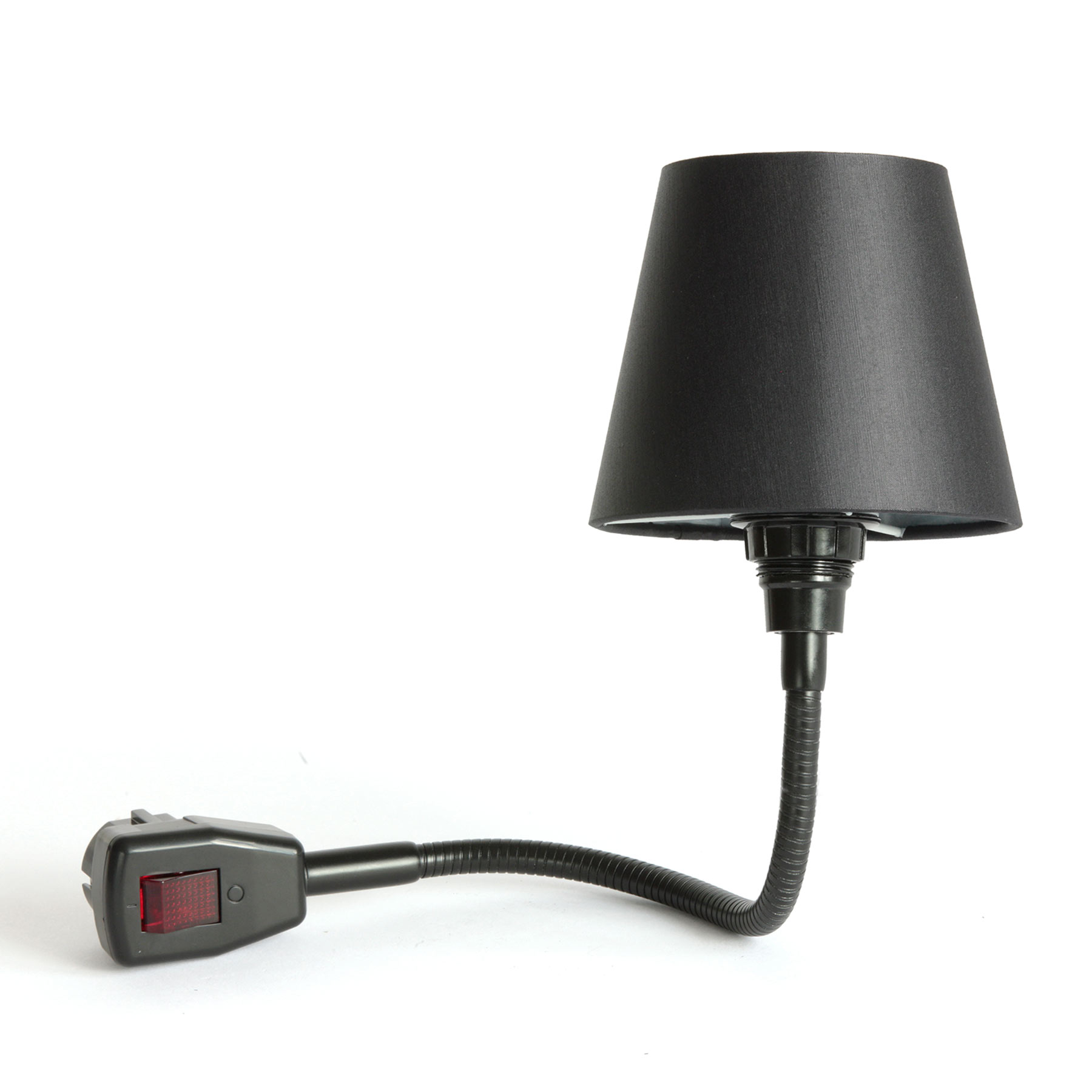 Flexible Steckerleuchte GLÜHWÜRMCHEN SCHWARZ mit Textil-Schirm Flexible Steckerleuchte GLÜHWÜRMCHEN SCHWARZ mit Textil-Schirm