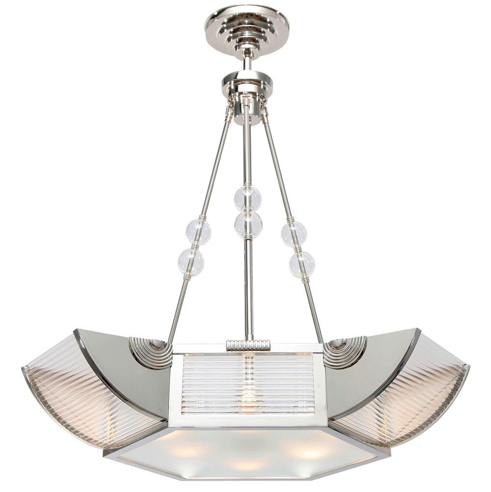 Extravaganter, sechsseitiger Art déco-Leuchter Extravaganter, sechsseitiger Art déco-Leuchter