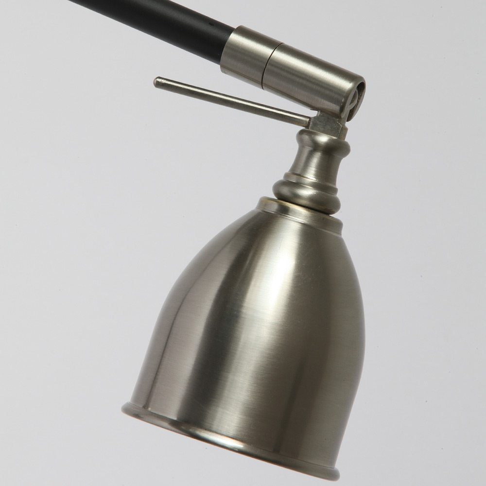 Bild 14: 25/18 Schwarz+vernickelt matt Nostalgischer, einstellbarer Wandstrahler mit Gelenk-Armen: 25/18 Schwarz+vernickelt matt