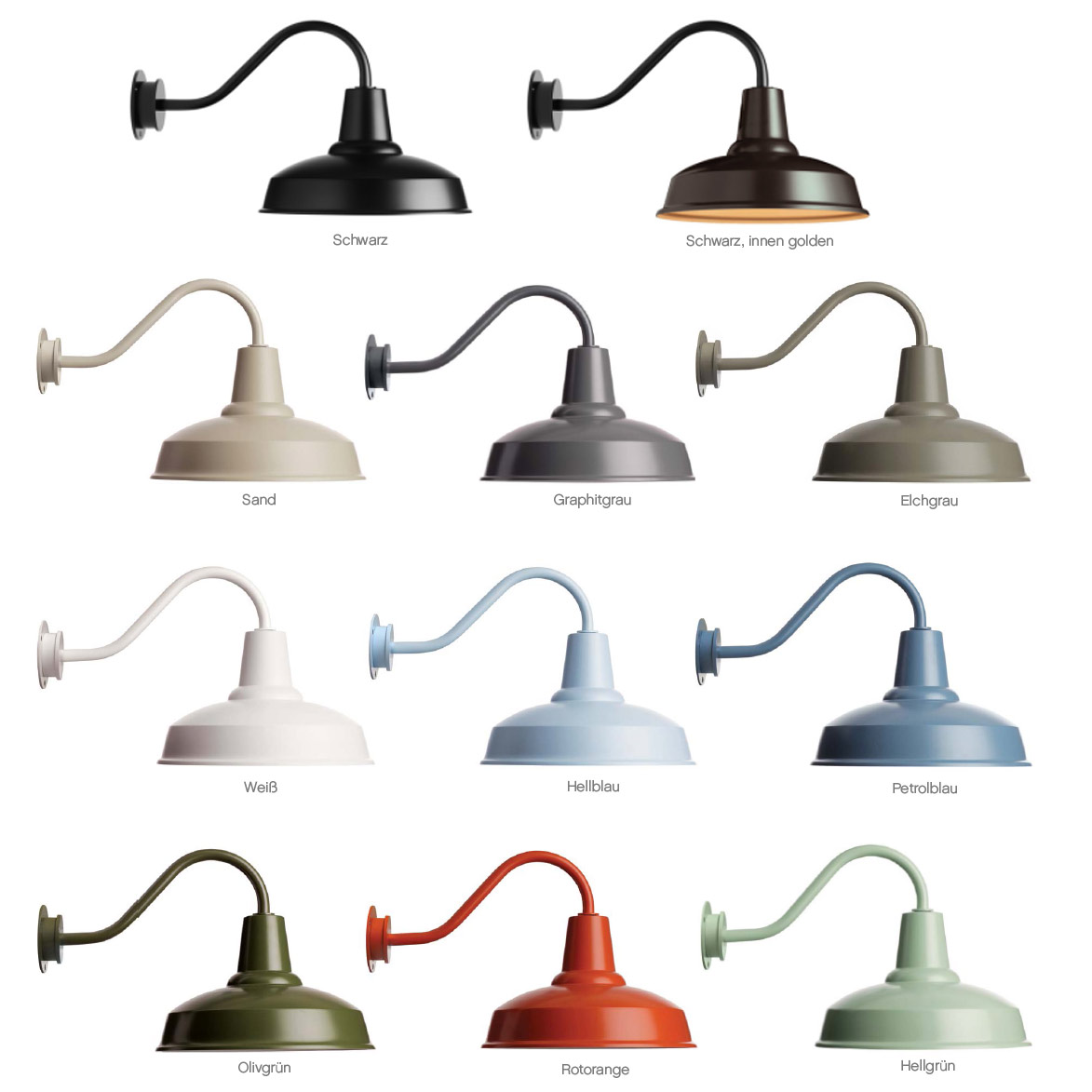 BARN LAMP: Klassische Schwanenhals-Wandleuchte aus Aluminium, Bild 4
