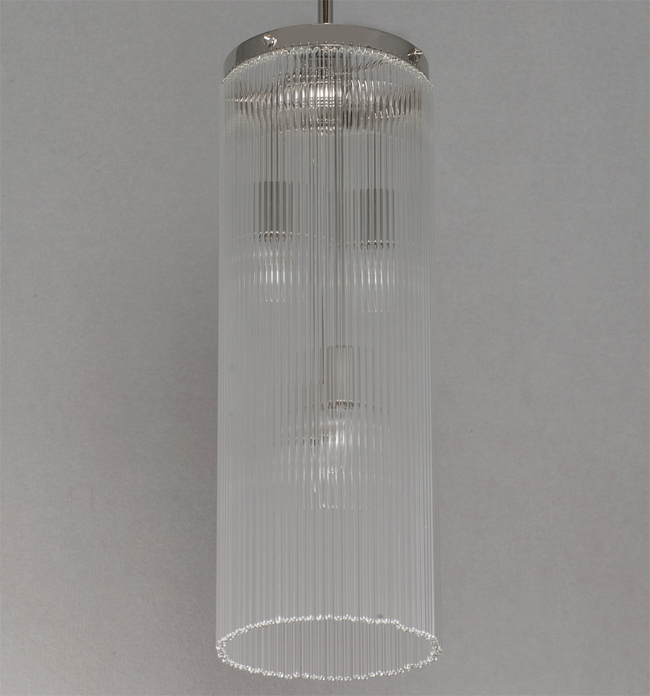 Pendelleuchte mit langem runden Kristallbehang 80 cm, Bild 6