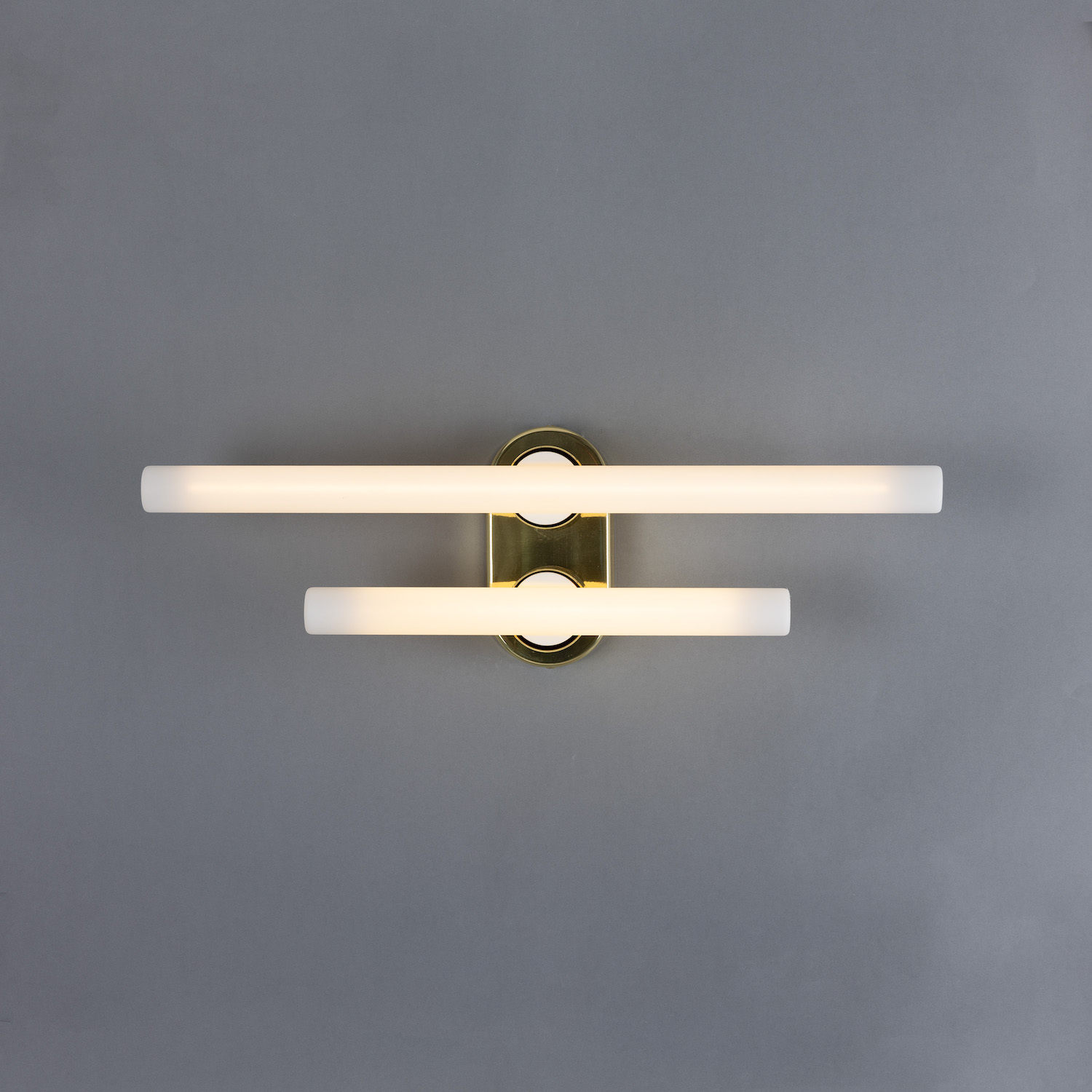 Double Brass Wall or Mirror Light: Messing poliert, Modell 3