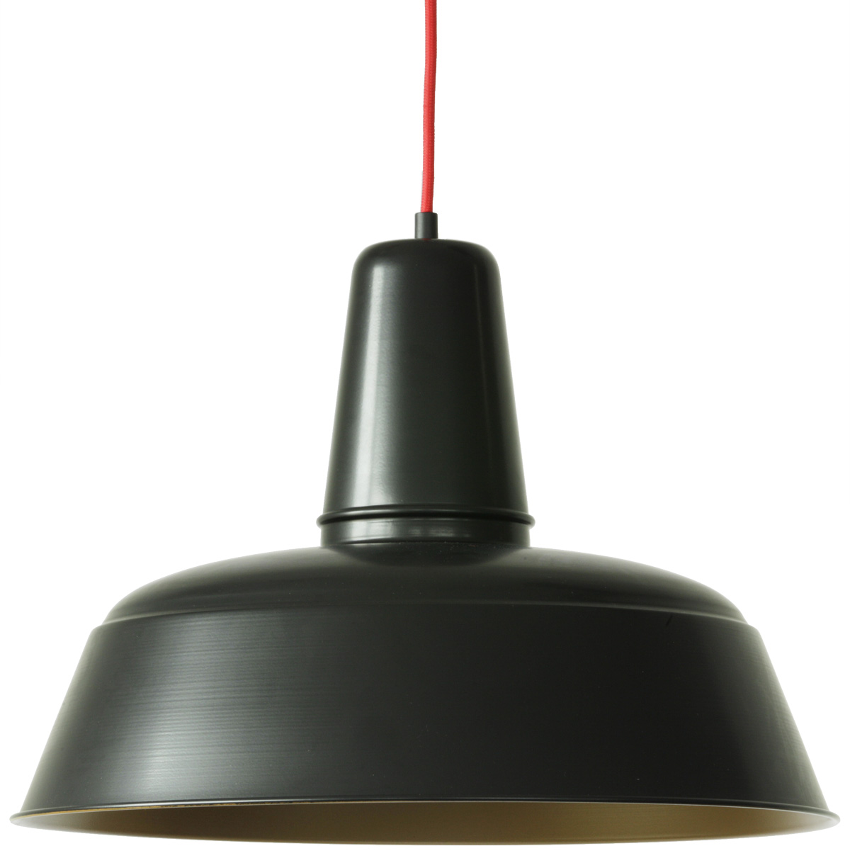 BERLIN Pendant light matt black with golden or silver reflector