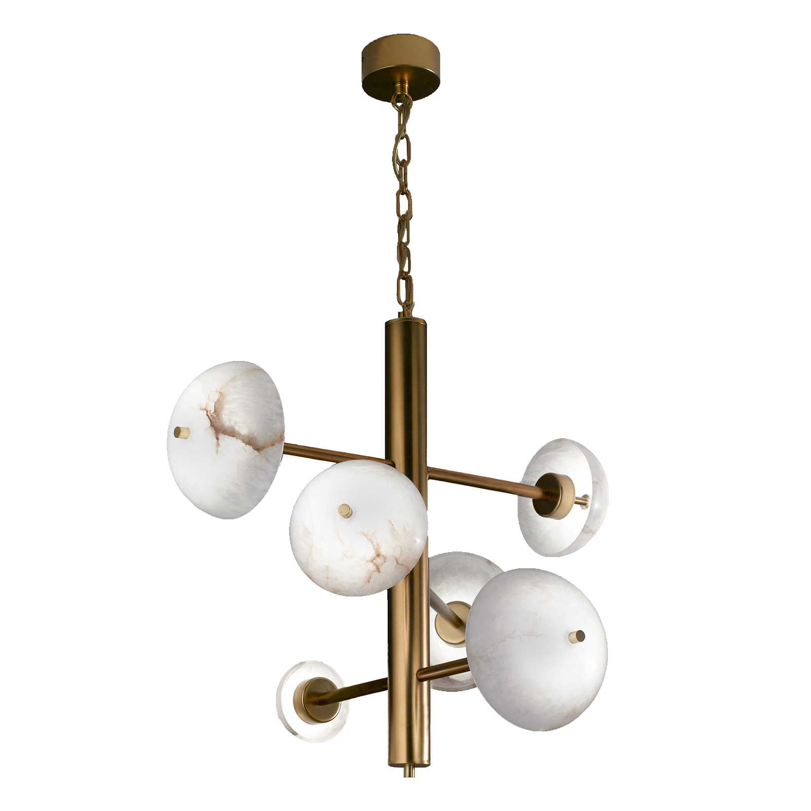 Chandelier With Six Alabaster Shades APOLLO Chandelier With Six Alabaster Shades APOLLO