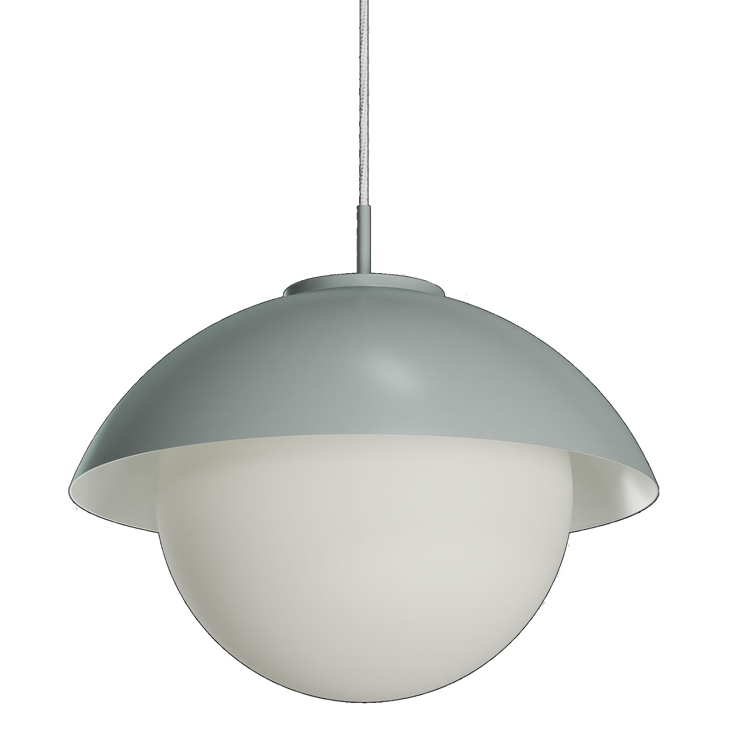 Große Kugel-Pendelleuchte mit Schirm LUZIDA, Ø bis 56 cm, div. Farben: Pendelleuchte mit Schirm in RAL 7040 Fenstergrau