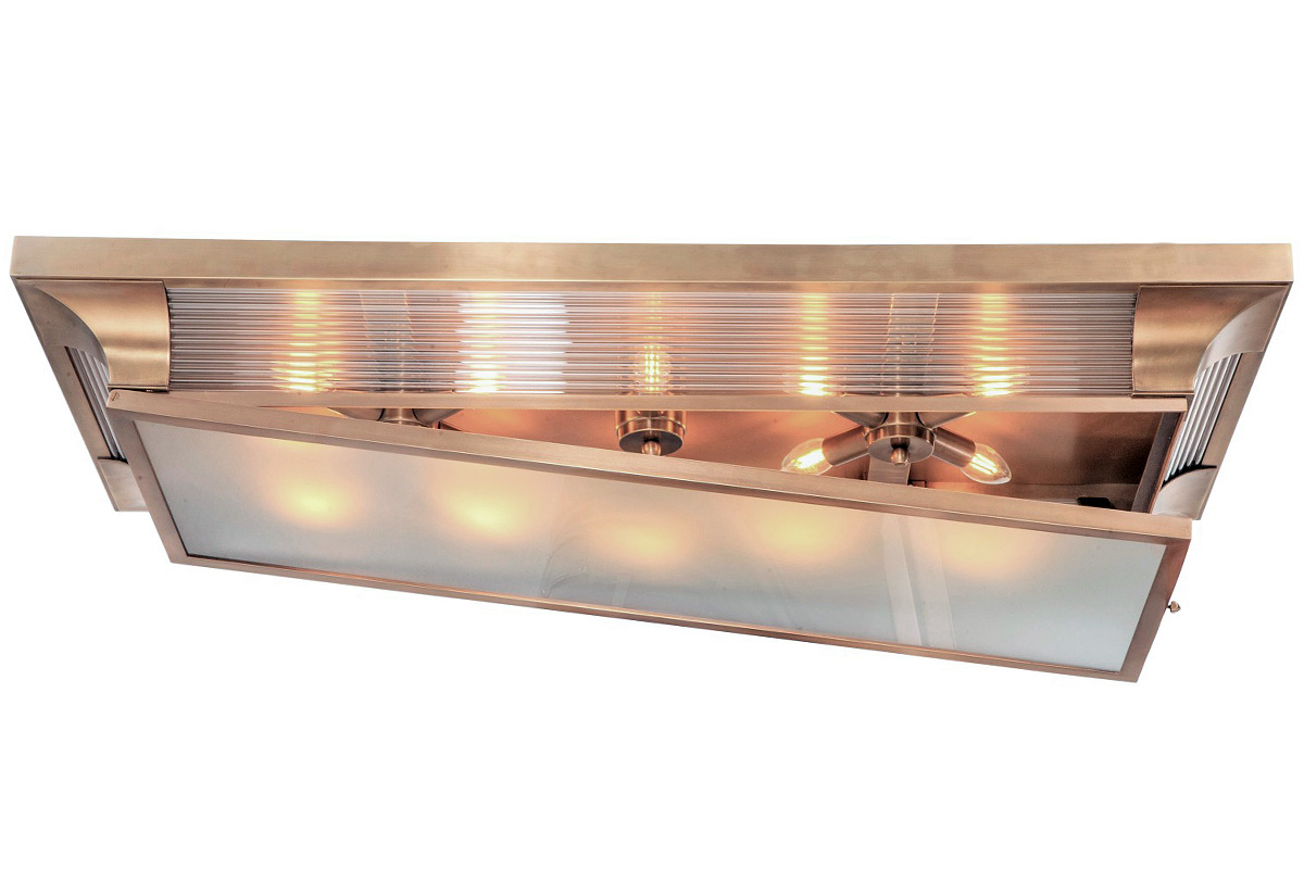 Large flat box ceiling light in the style of the French Art Déco, 110 cm, Fig. 4