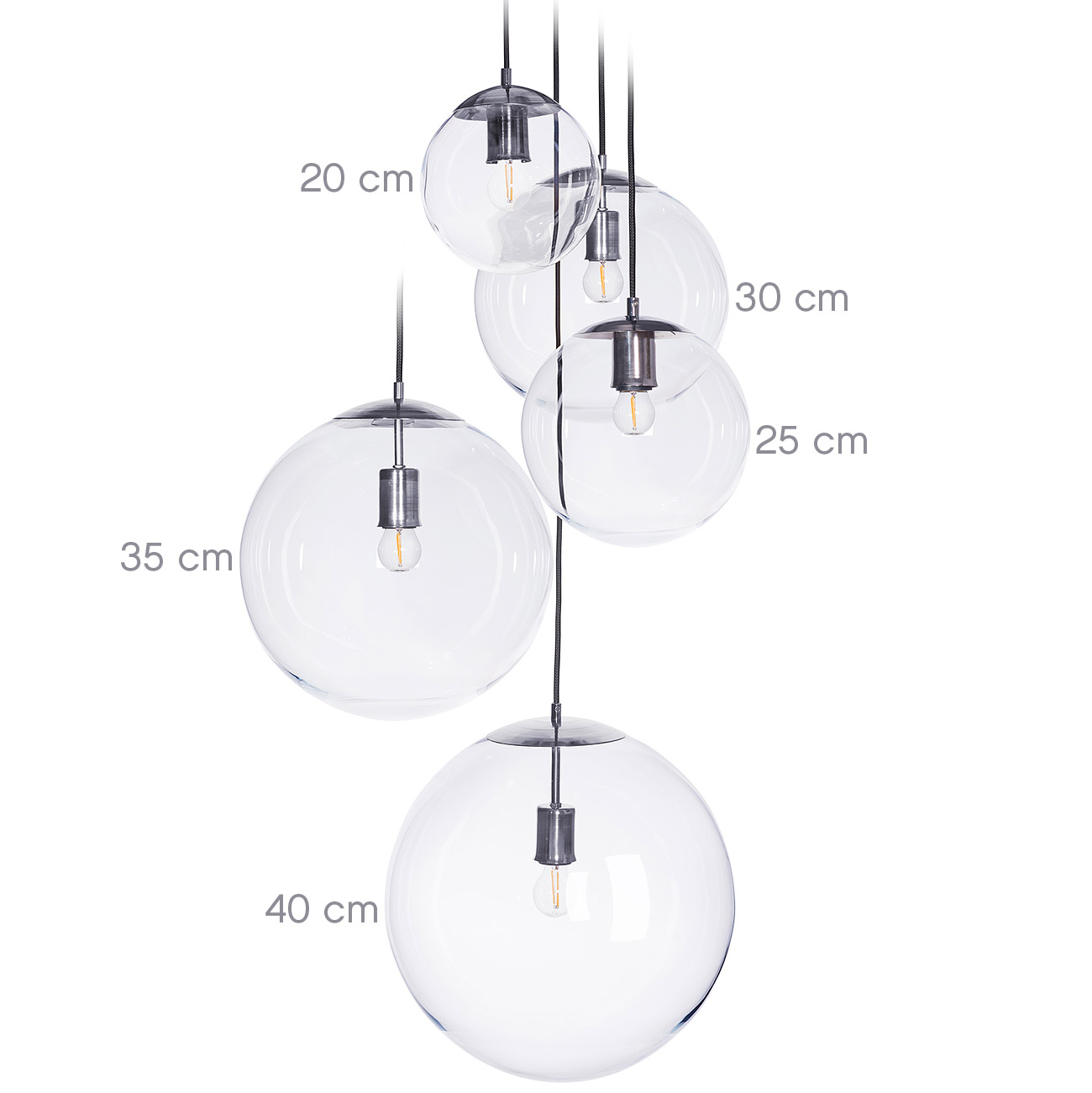 Hängeleuchte, Glas, 3 Kugeln, braun, H 120 cm | ETC Shop Hängeleuchte, Glas, 3 Kugeln, braun, H 120 cm | ETC Shop