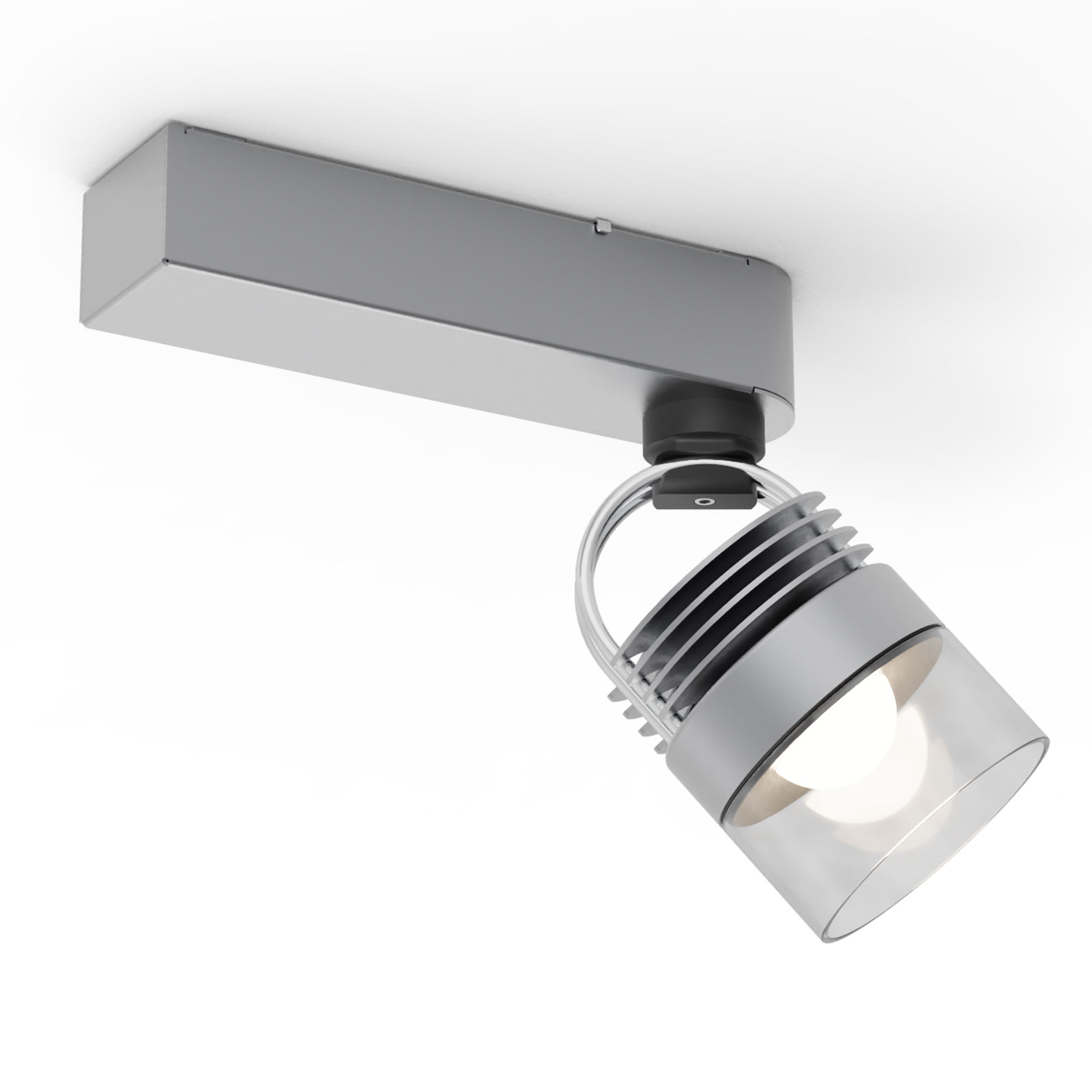 Bild 17: Silber mit klarem Glas MOD MONO Aufbau-Deckenspot – Modulares Strahlersystem: Silber mit klarem Glas