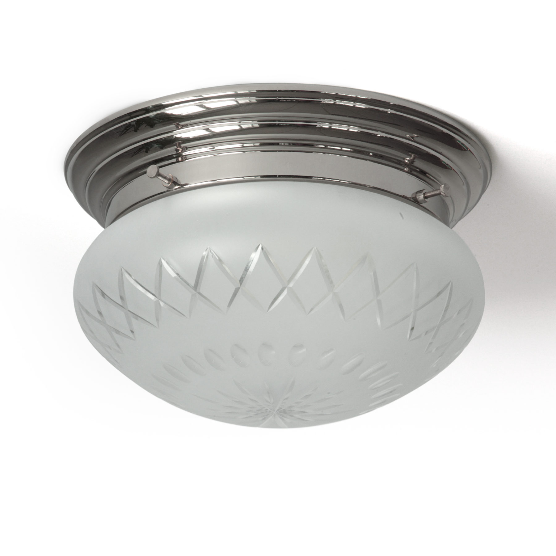 Deckenleuchte mit geschliffener, matter Glashaube, Ø 24 cm Deckenleuchte mit geschliffener, matter Glashaube, Ø 24 cm