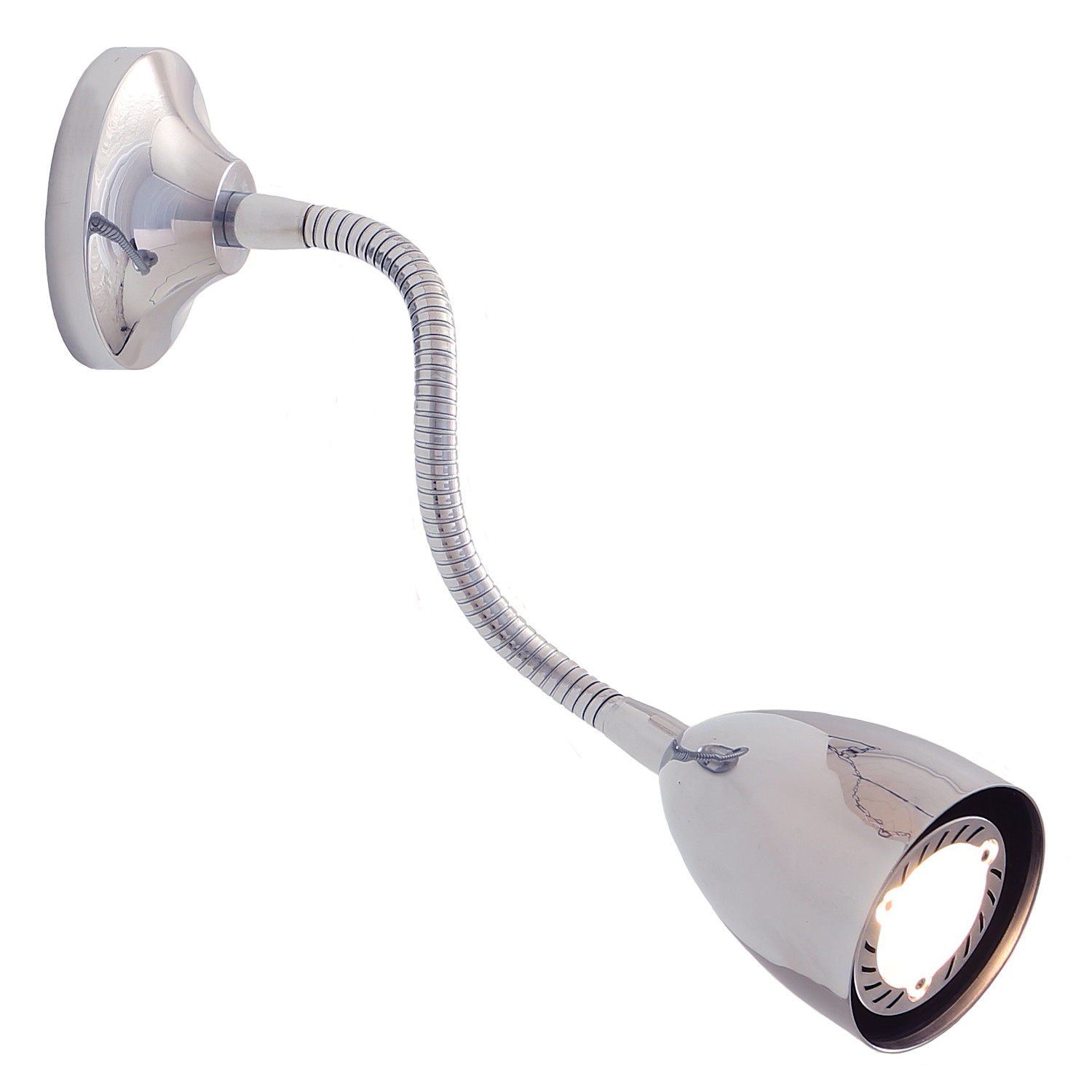 Fig. 5: Chrom poliert Adjustable Wall Light with Flexible Arm, Various Brass Finishes: Chrom poliert