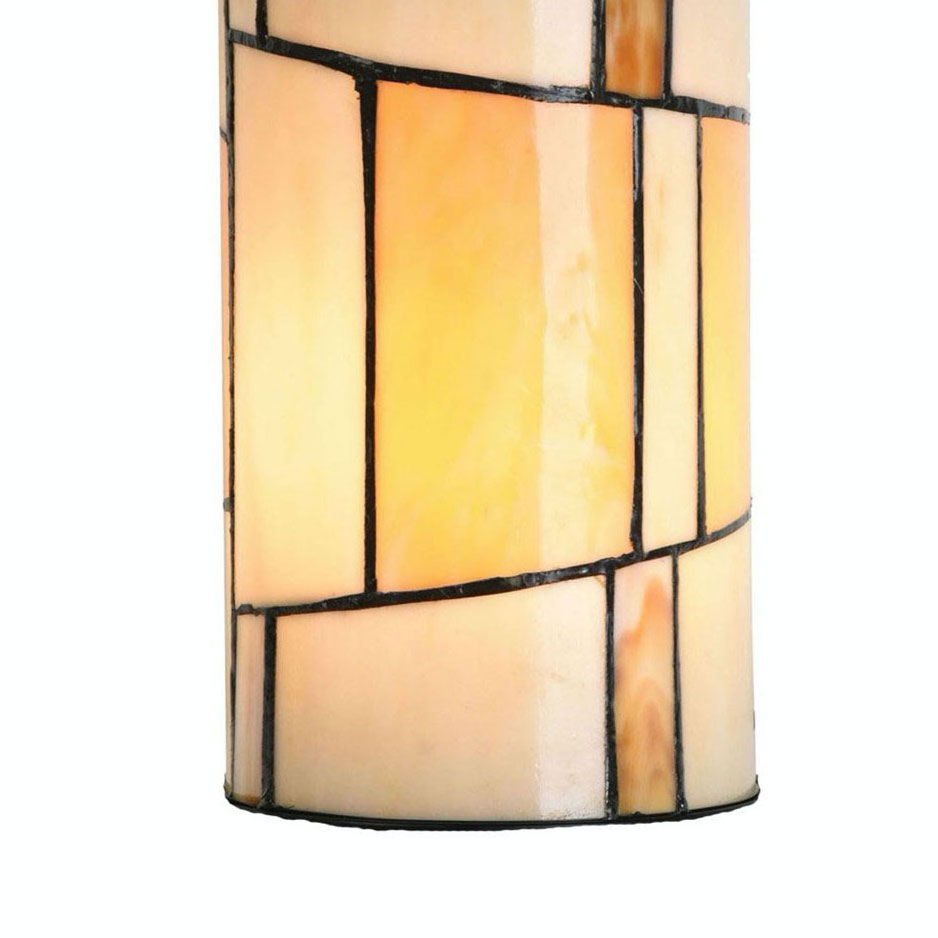 Kleine zylindrische Deckenleuchte aus Tiffany-Glas Ø 13 cm: Eingeschaltet