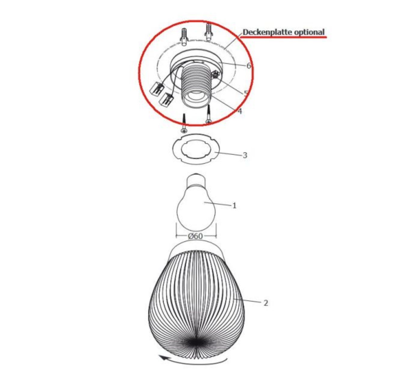 Kleine, moderne Opalglas-Deckenleuchte PLISSEE, Ø 14 cm, Bild 10
