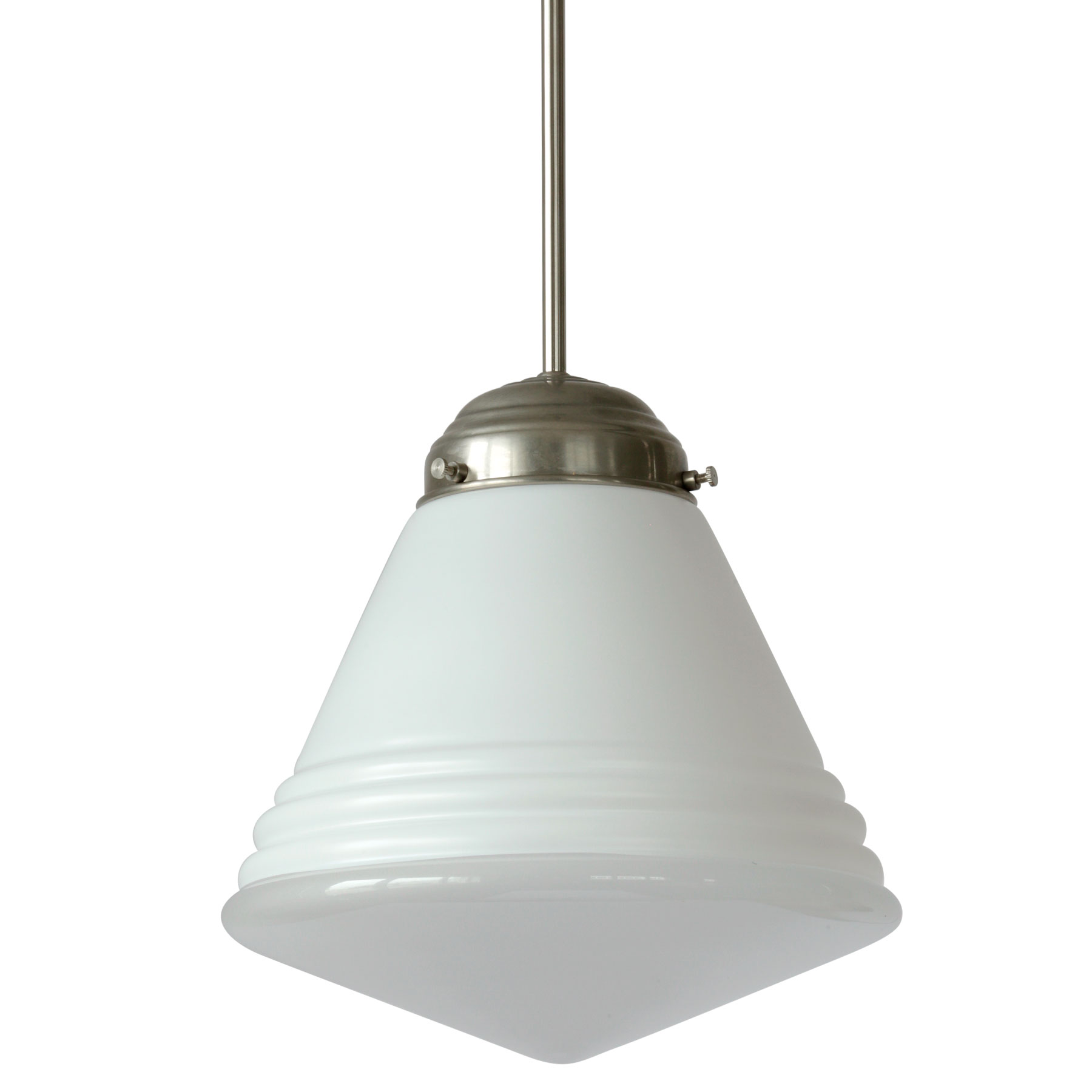 Suitable for Tables: Pendant With Partly Opal and Transparent Glass Shade Suitable for Tables: Pendant With Partly Opal and Transparent Glass Shade