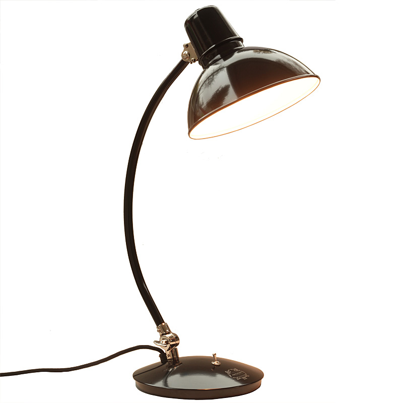 Fig. 1: Classic table lamp Frankfurt, shown with black textile cable Large Bauhaus Table Lamp FRANKFURT: Classic table lamp Frankfurt, shown with black textile cable