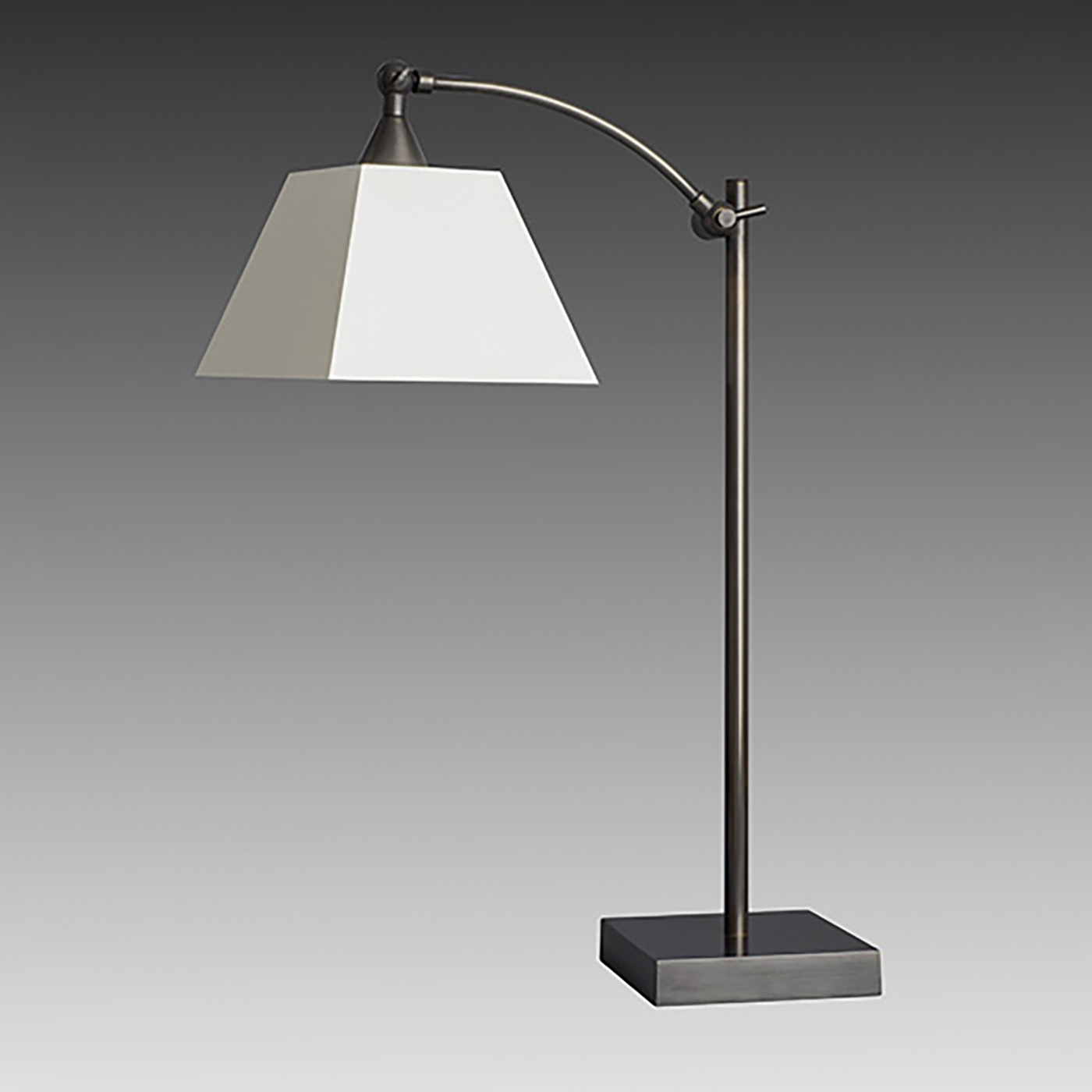 Ausleger-Tischleuchte aus Messing mit Stoffschirm L116, Bild 4
