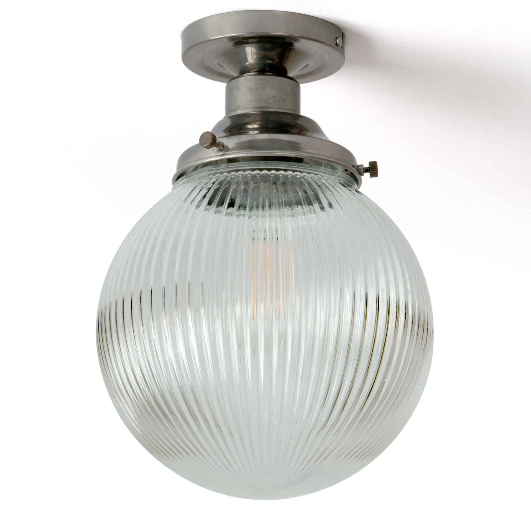 Globe ceiling light with prismatic glass Globe ceiling light with prismatic glass