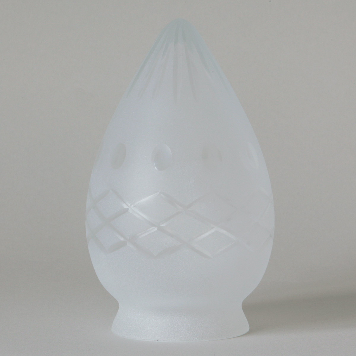 Bild 8: Jugendstil-Satinglas geschliffen (Modell 2) Kleine Deckenlampe mit geschliffenem Spitzglas Ø 14 cm: Jugendstil-Satinglas geschliffen (Modell 2)