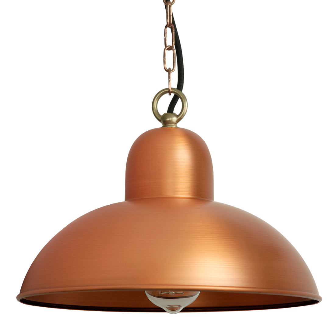 SOLINGEN Kupfer-Hängeleuchte mit Halbkugel-Schirm SOLINGEN Kupfer-Hängeleuchte mit Halbkugel-Schirm