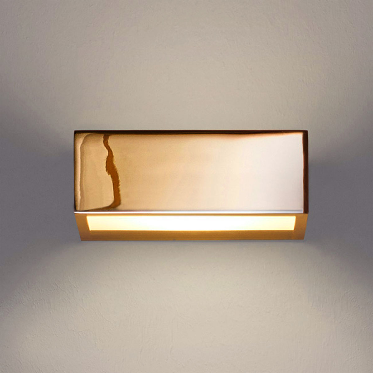 Bild 4: Bad-Wandleuchte, 24 Karat vergoldet, glänzend, 15 cm Breite Vergoldete Badezimmer-Wandleuchte, 15 bis  60 cm: Bad-Wandleuchte, 24 Karat vergoldet, glänzend, 15 cm Breite