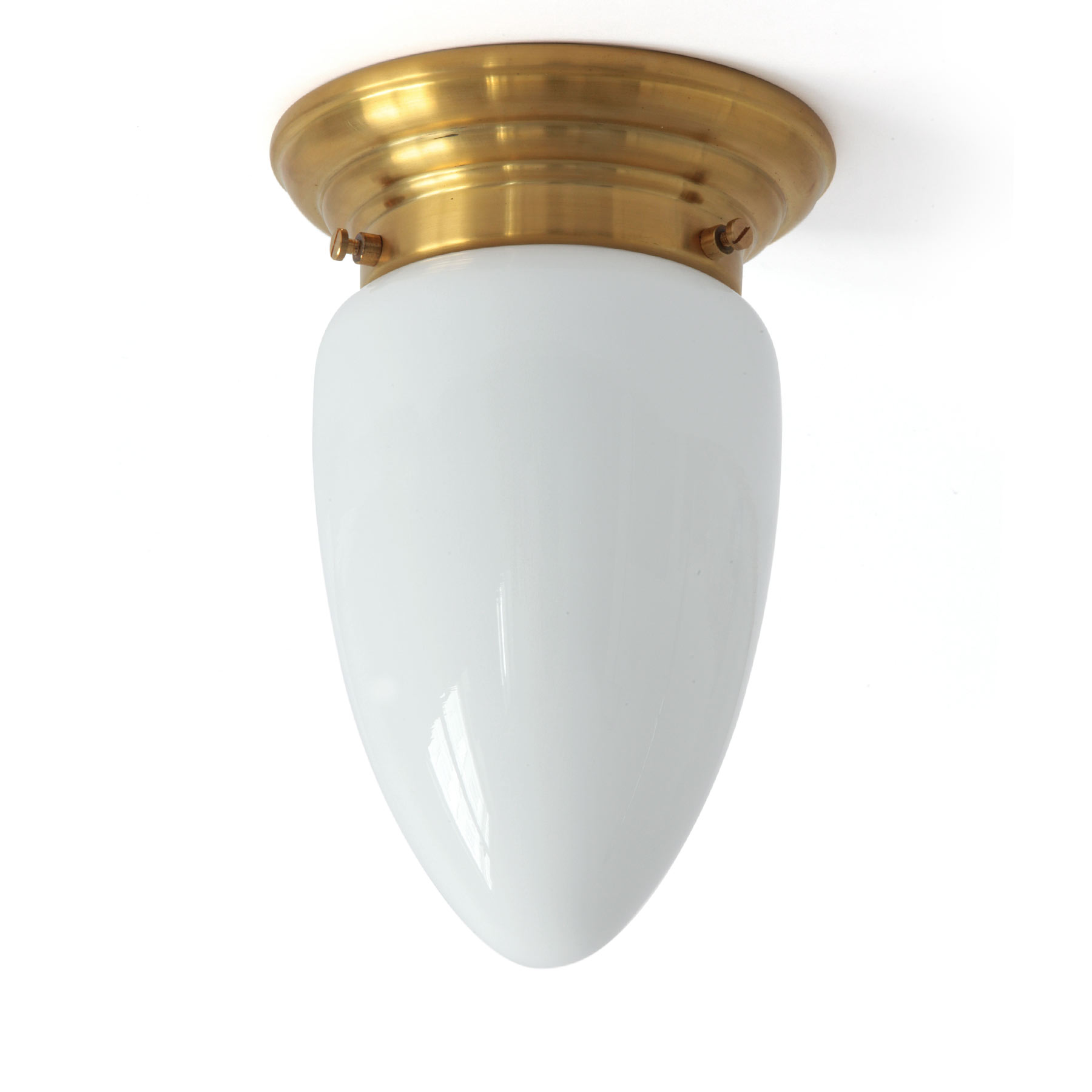 Kleine Art déco-Deckenlampe mit Zapfen-Opalglas Ø 14 cm Kleine Art déco-Deckenlampe mit Zapfen-Opalglas Ø 14 cm