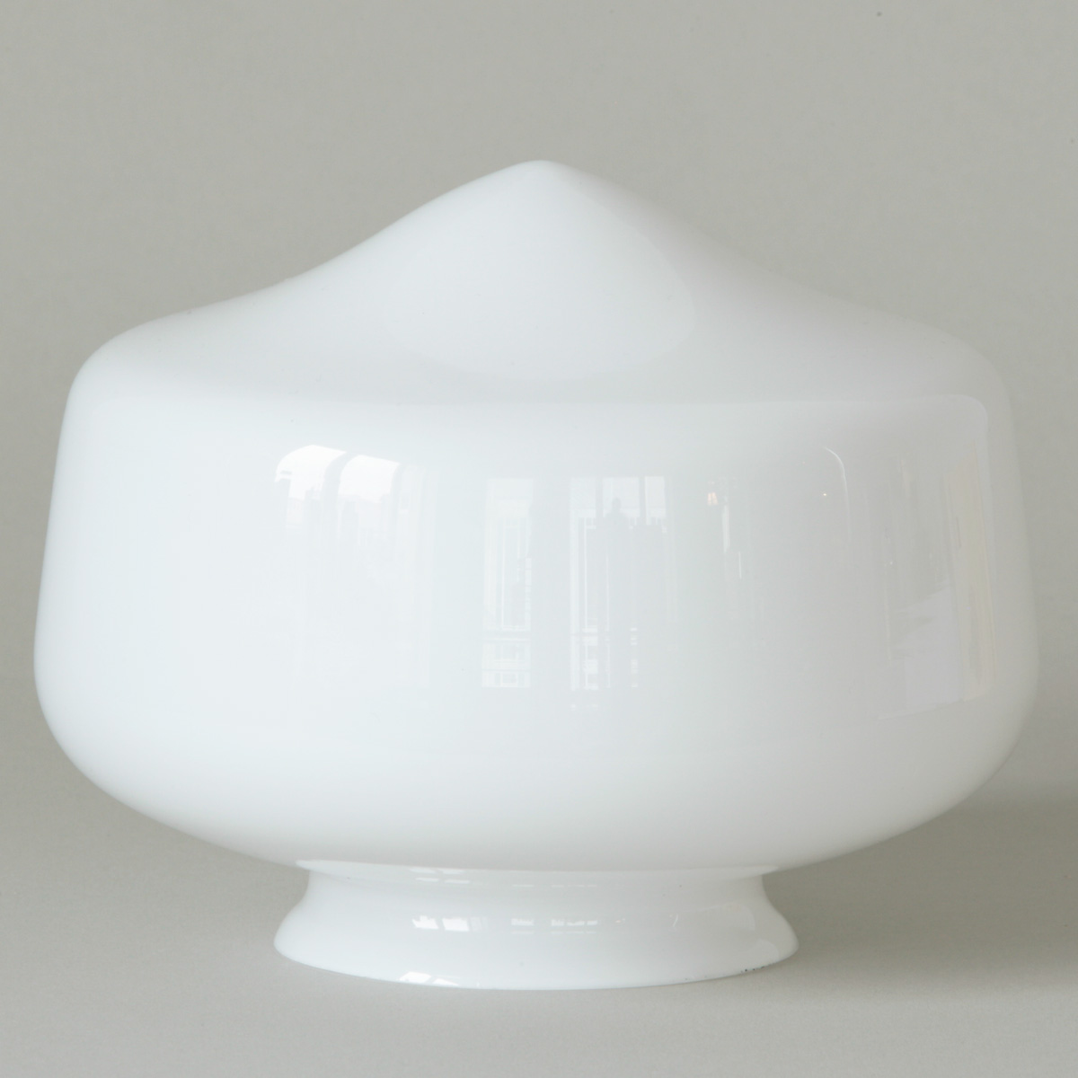 Kleine Messing-Deckenlampe mit Opalglas Ø 15 cm: Art-déco-Opalglas