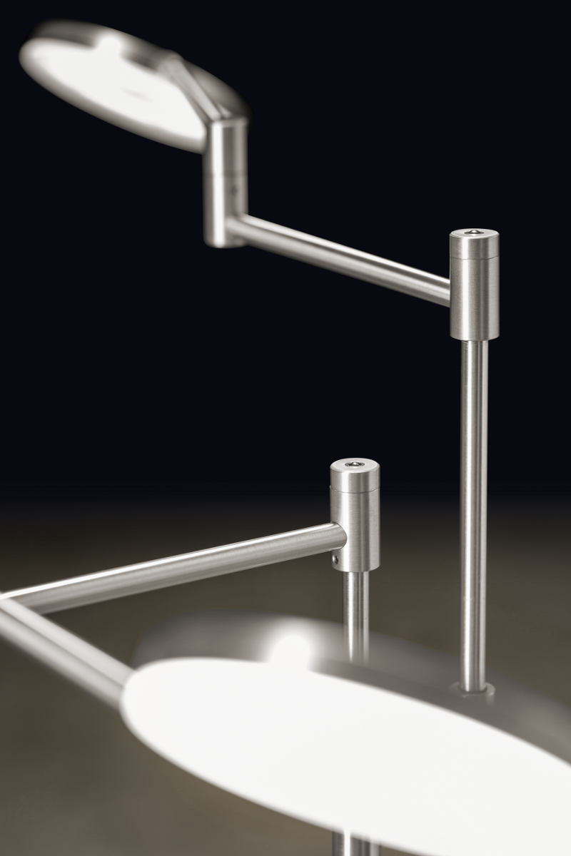 Doppel-Leseleuchte PLANO TWIN mit dimmbaren High End-LED: Oberfläche Aluminium matt