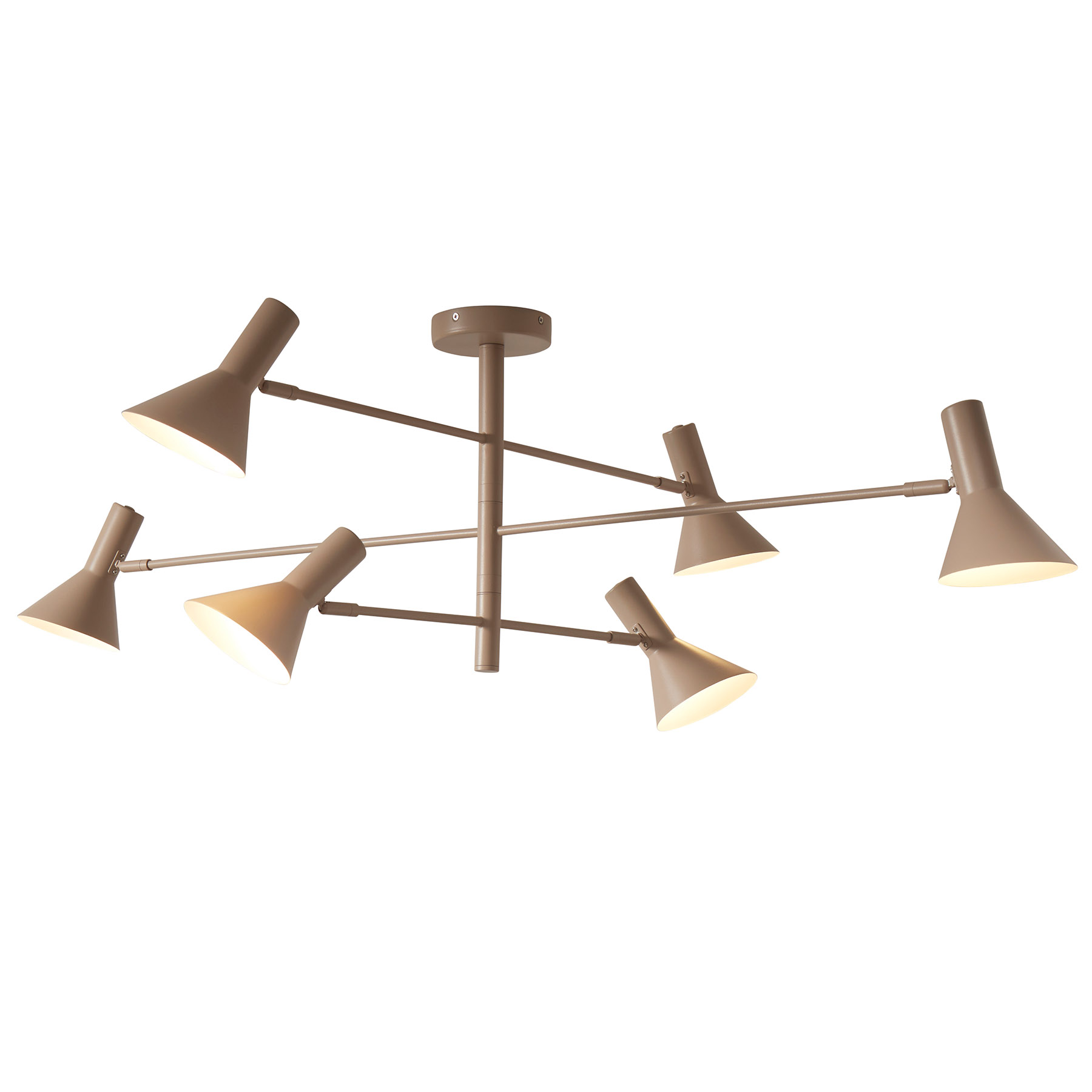 6-armed Mid Century-Design Ceiling Chandelier