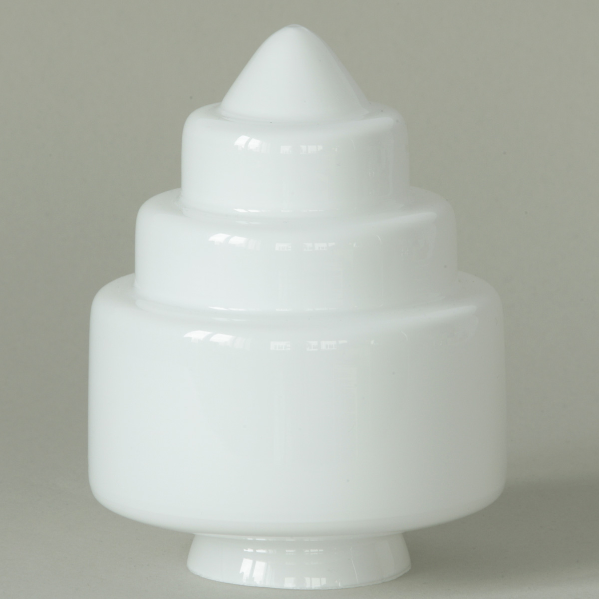 Kleine Stab-Pendellampe mit weißem Treppenglas: Art déco-Glas