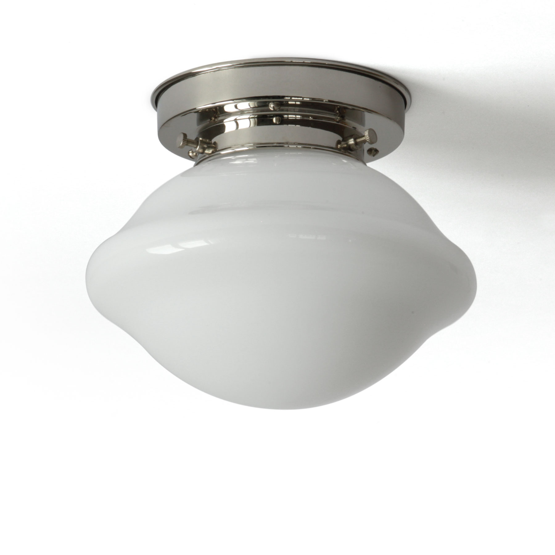 Small Ceiling Light with "Button" Opal Glass Shade  Ø 20 cm