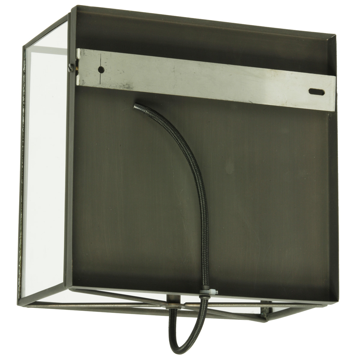 Bild 5: Wandseite Französische Kasten-Wandleuchte aus Messing und Glas: Wandseite