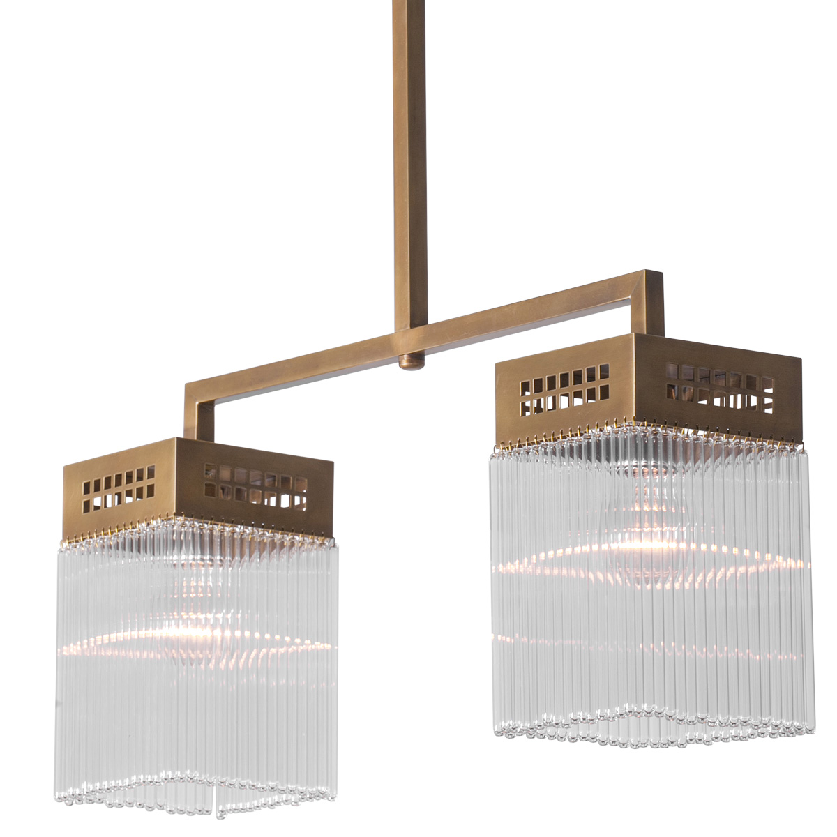 Zweiflammige Kristallglas-Pendelleuchte HOFFMANN Zweiflammige Kristallglas-Pendelleuchte HOFFMANN