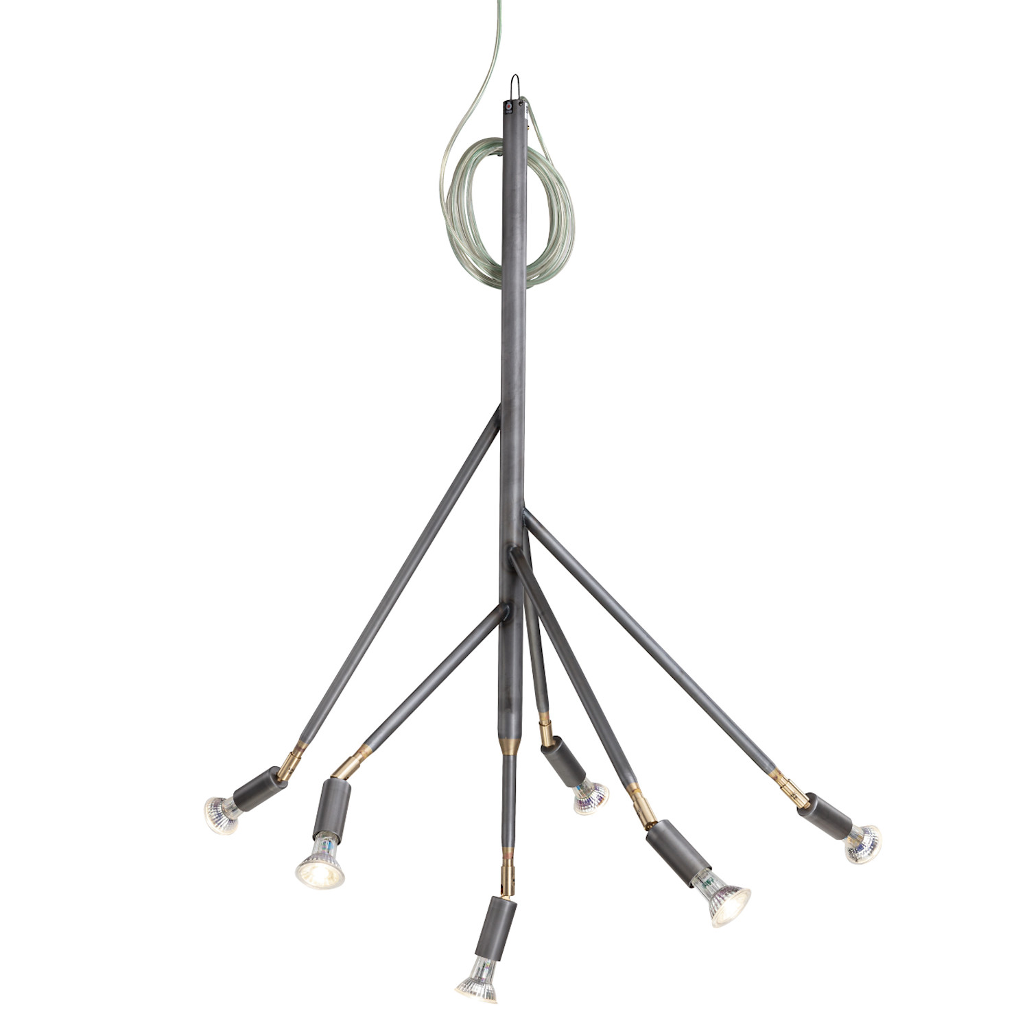 Verzweigte Deckenleuchte mit Strahlern KVIST aus rohem Stahl, 3 Größen, Bild 3 Verzweigte Deckenleuchte mit Strahlern KVIST aus rohem Stahl, 3 Größen, Bild 3