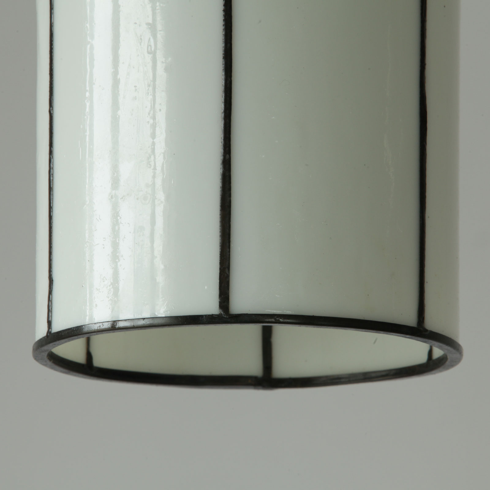 Small Cylinder Ceiling Lamp, White Glass Panes, Ø 13 cm, Fig. 2 Small Cylinder Ceiling Lamp, White Glass Panes, Ø 13 cm, Fig. 2