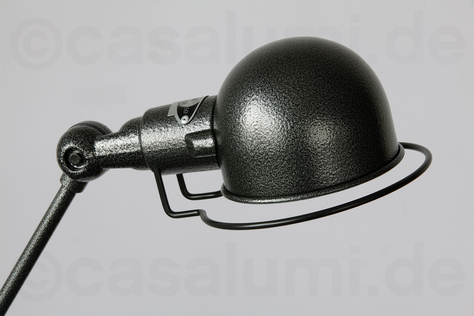 Klemm-Lampe SIGNAL für Tischplatten und Regale: Schwarz gehämmert