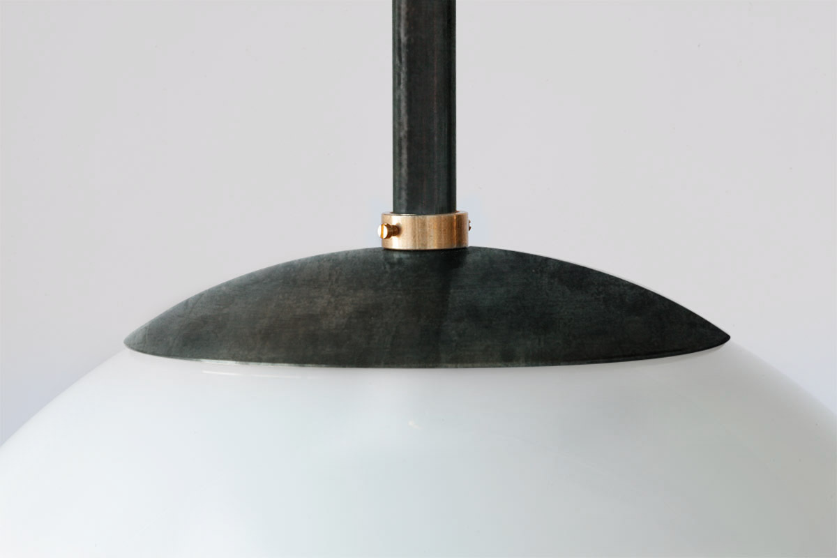 Kugel-Hängelampe bis 40 cm MÜNCHEN: Modell in Kupfer Patina