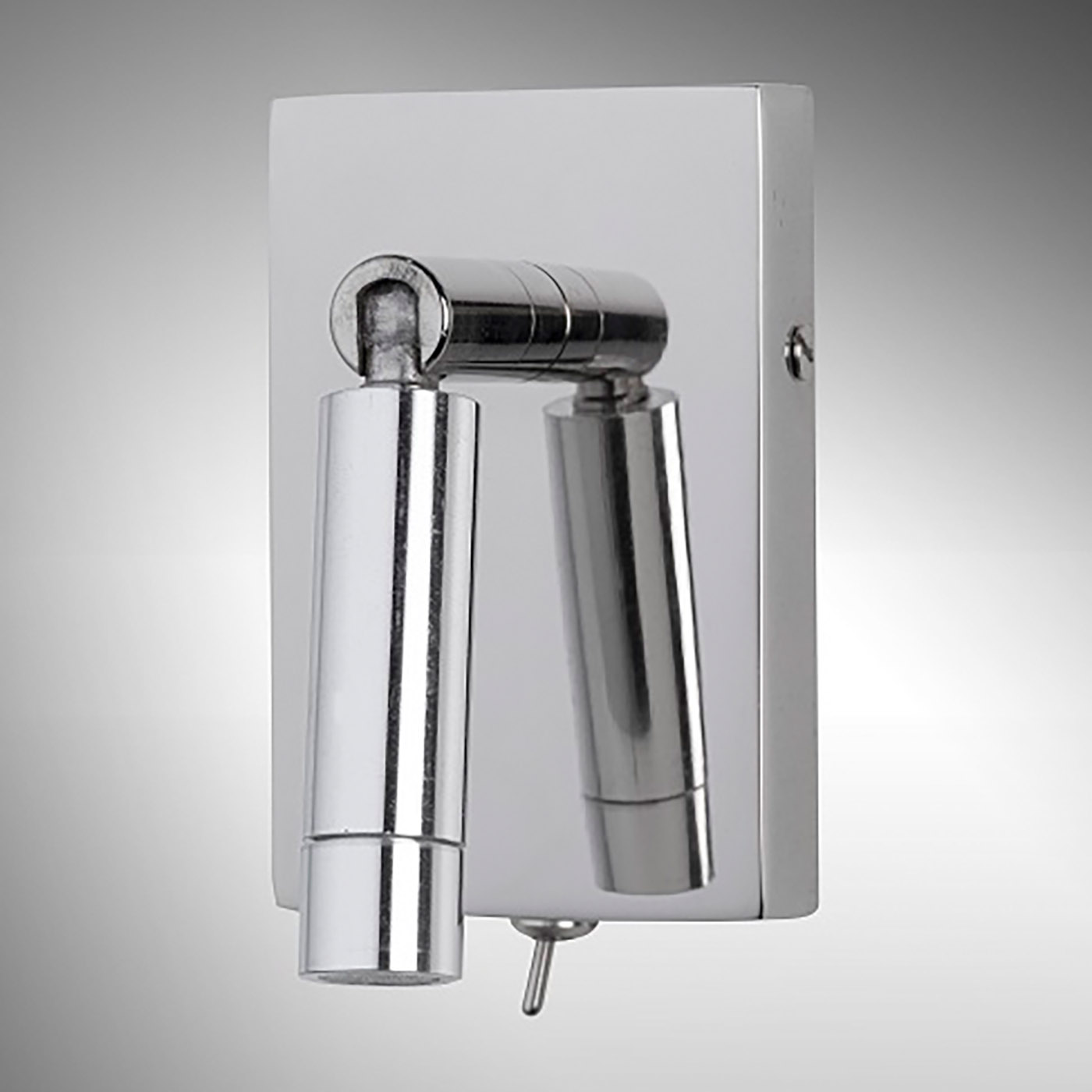 LED-Gelenk-Spot aus Messing, z. B. als Bettleuchte AL46: Das Modell mit Schalter in Nickel glänzend.