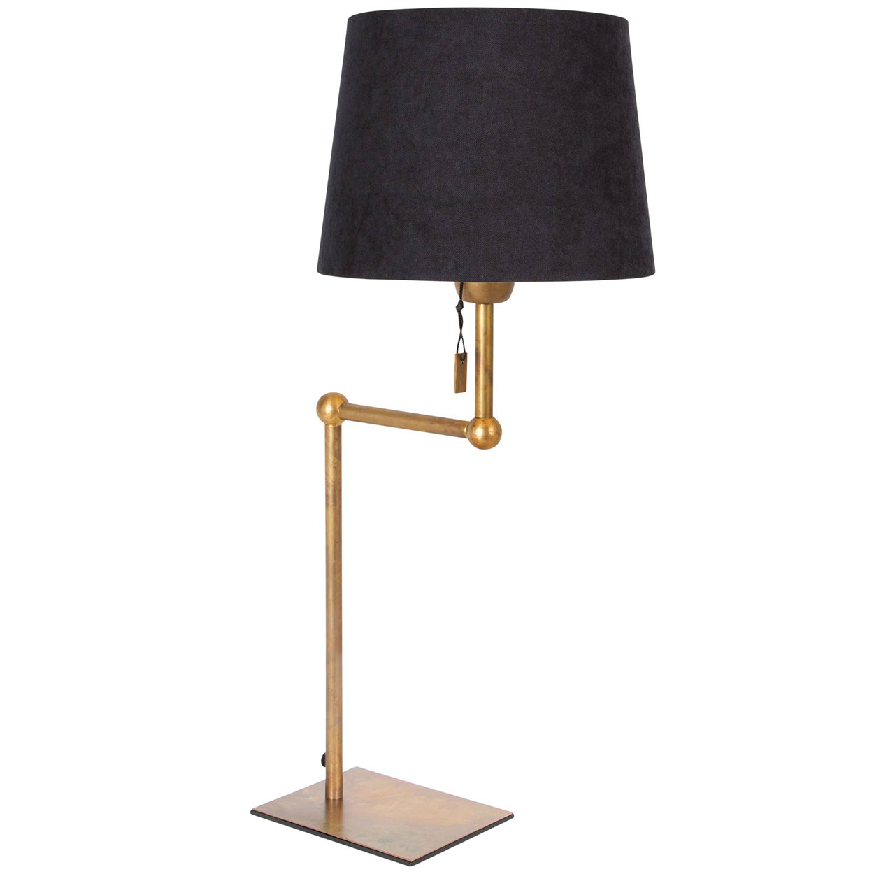 Messing-Stehleuchte mit Schirm aus schwarzem Samt, Bild 4 Messing-Stehleuchte mit Schirm aus schwarzem Samt, Bild 4